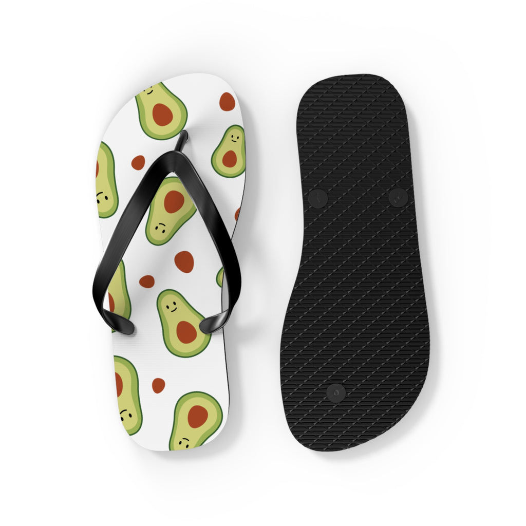 Avocado Pattern Flip Flops — Fun Summer Beach Sandals