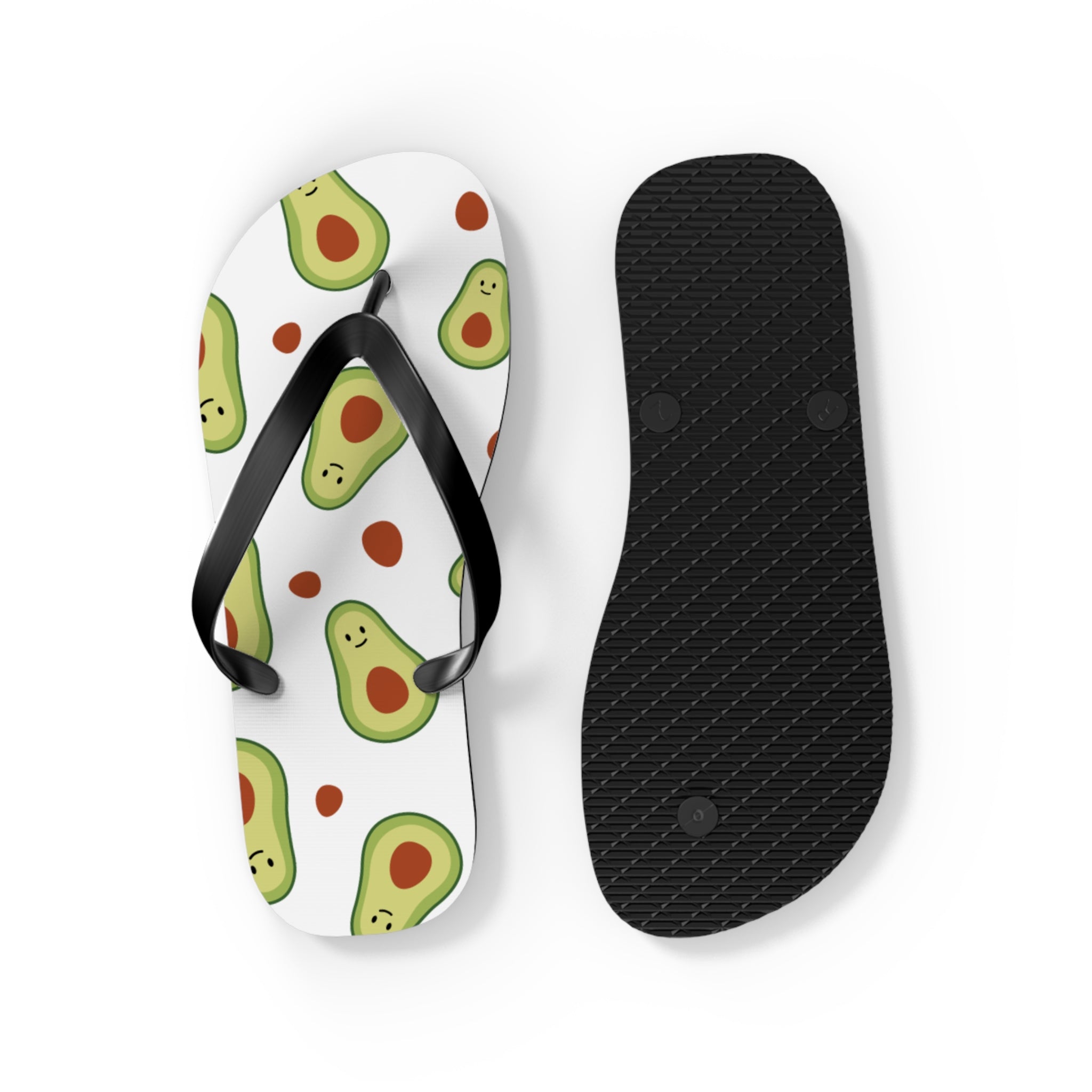 Avocado Pattern Flip Flops — Fun Summer Beach Sandals