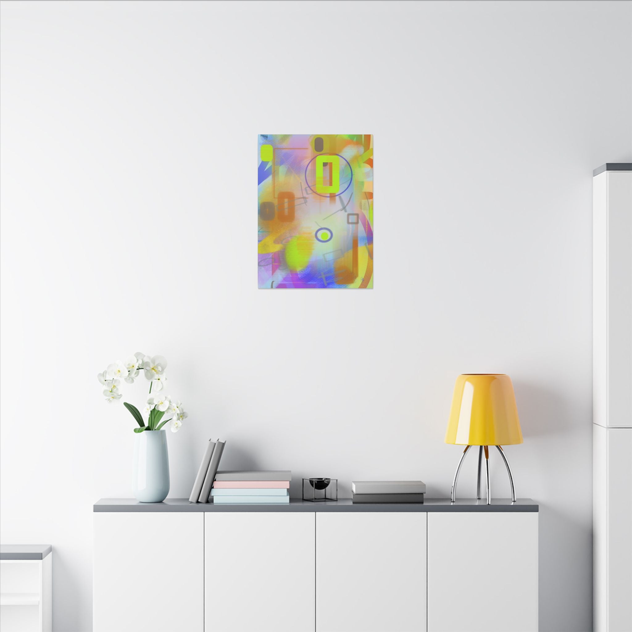 Abstract Color Burst Matte Canvas Print — Vibrant Geometric Wall Art