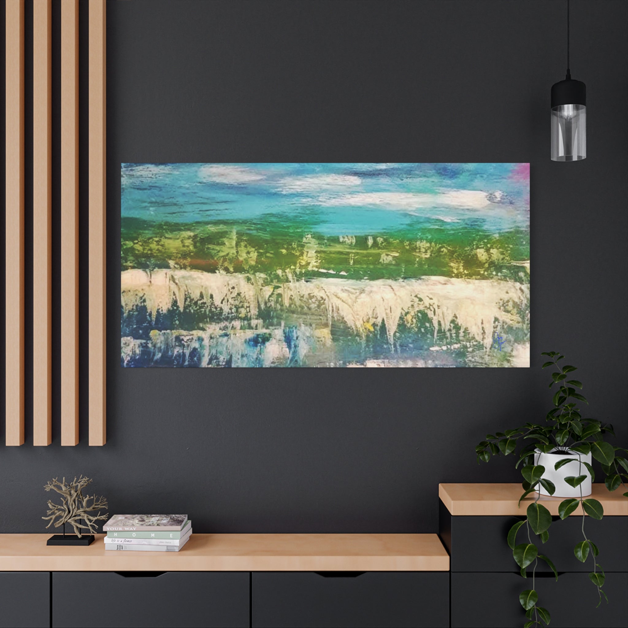 Coastal Abstract Landscape Matte Canvas Print — Stretched 1.25"