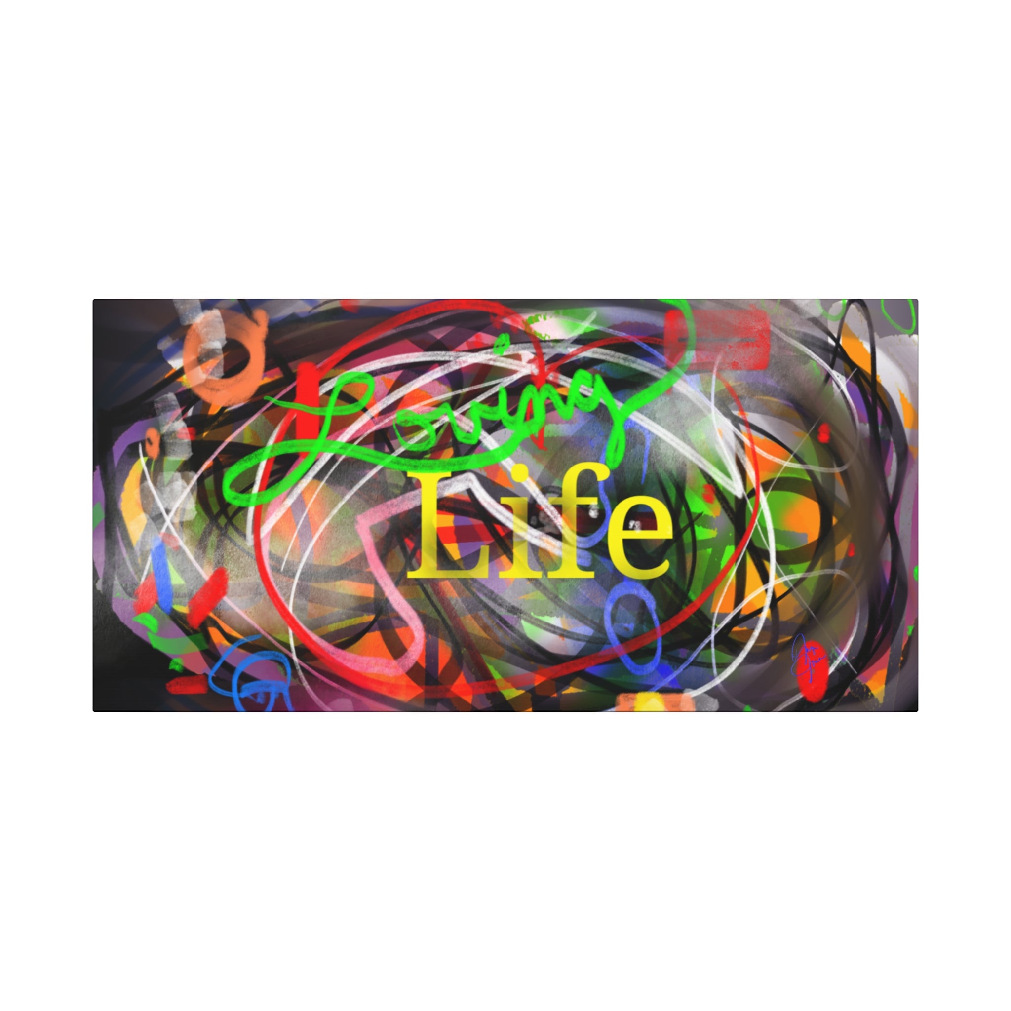 Loving Life Abstract Canvas Wall Art – Colorful Modern Stretched Matte Print