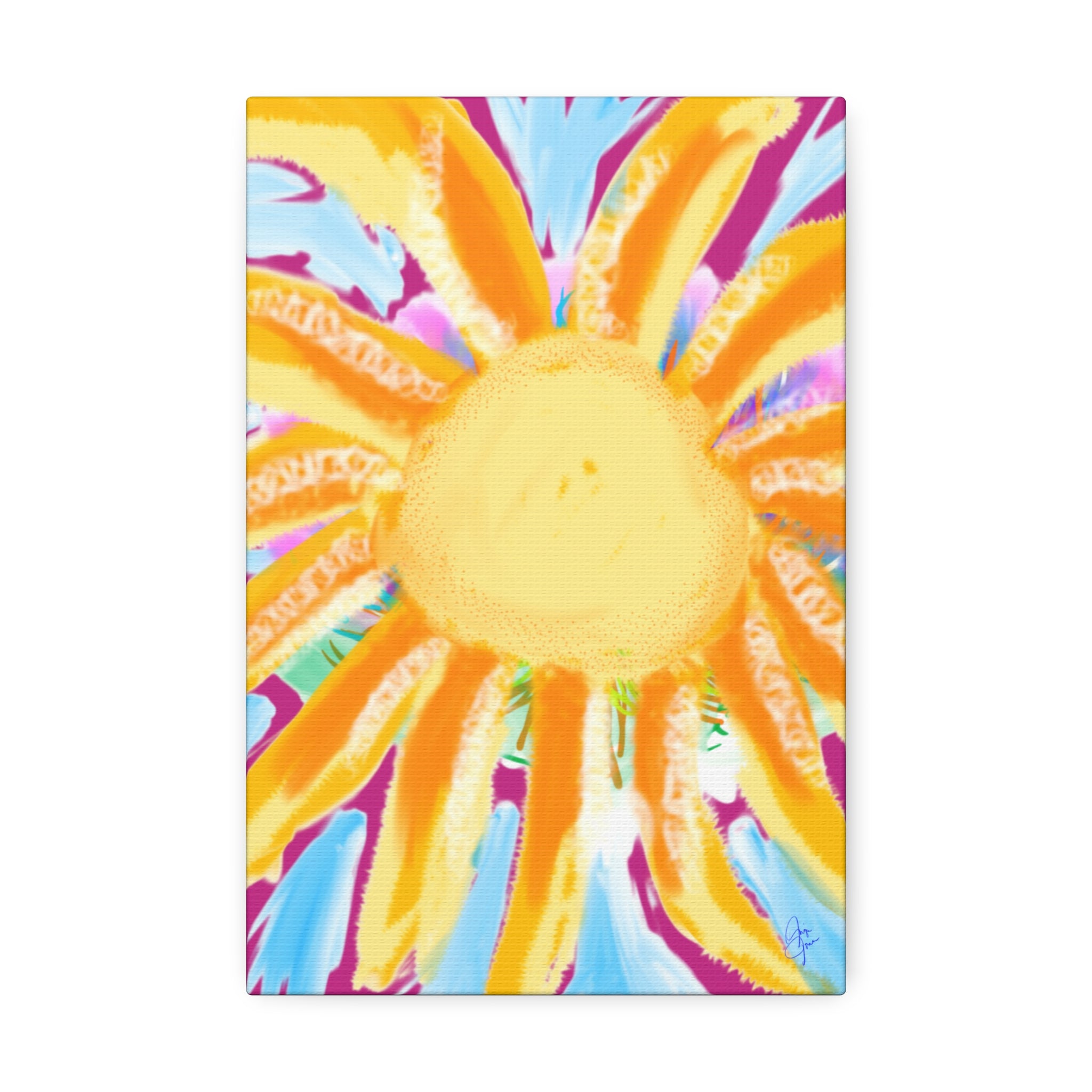 Sunburst Canvas Print — Bright Abstract Sunshine Wall Art (Stretched 1.5")