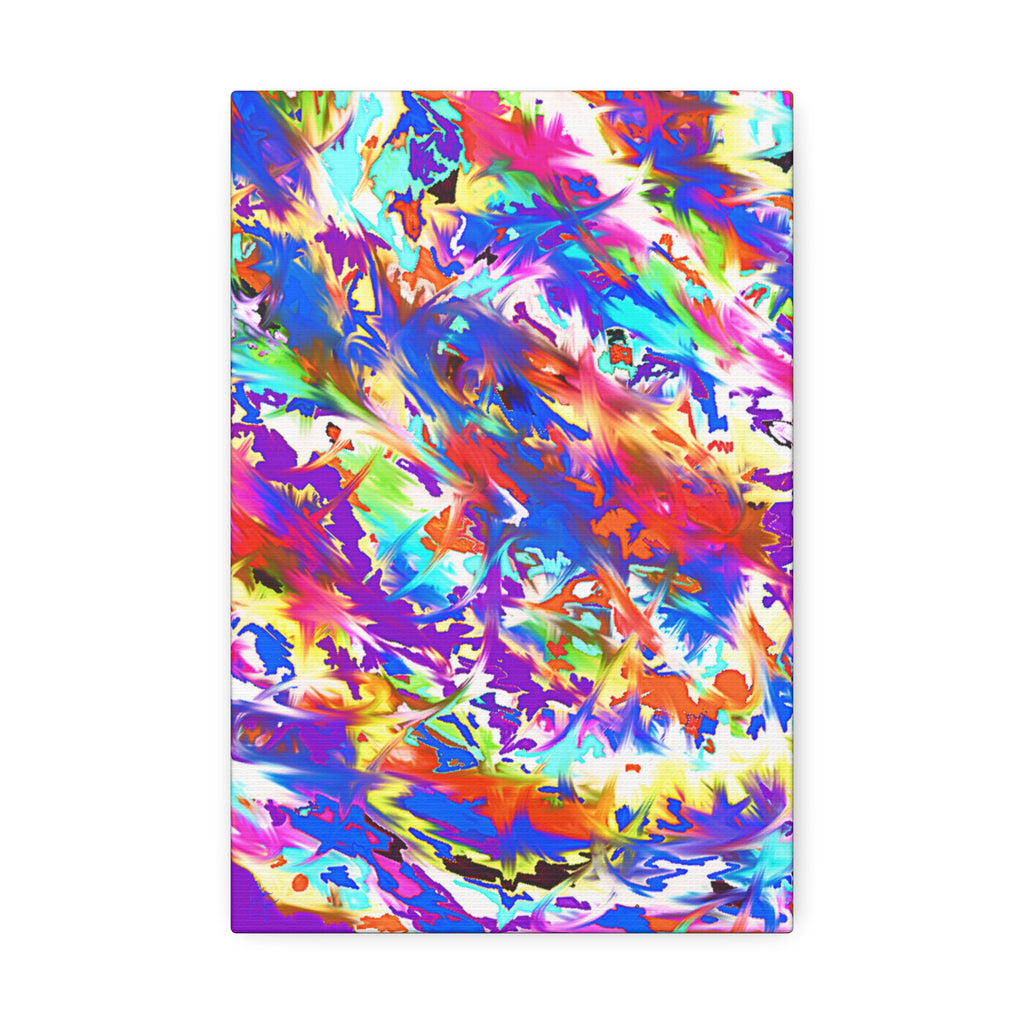 Abstract Rainbow Splash Canvas Print — Colorful Stretched Wall Art (1.5" Edge)