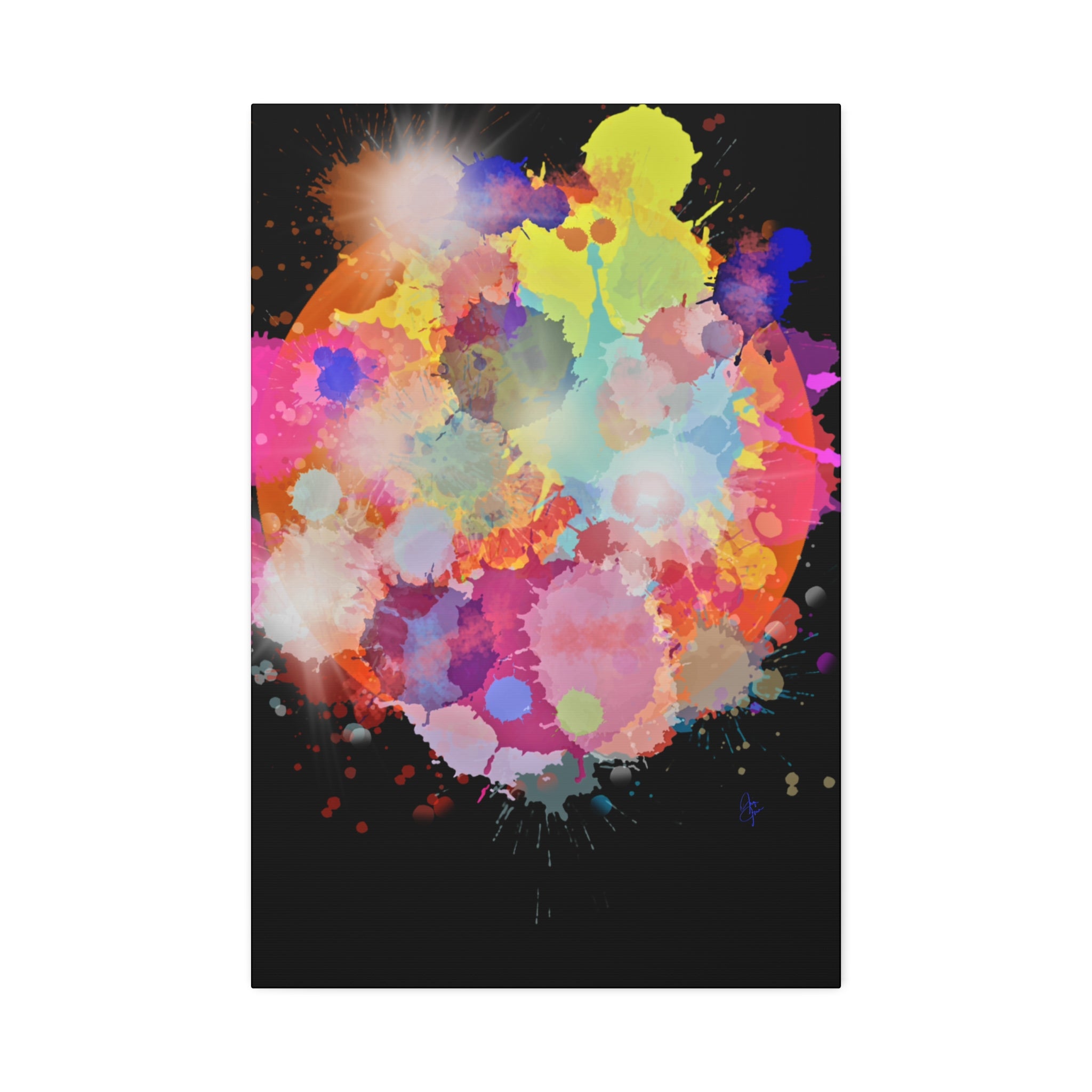 Abstract Color Splash Canvas Print — Vibrant Watercolor Ink Splash Wall Art