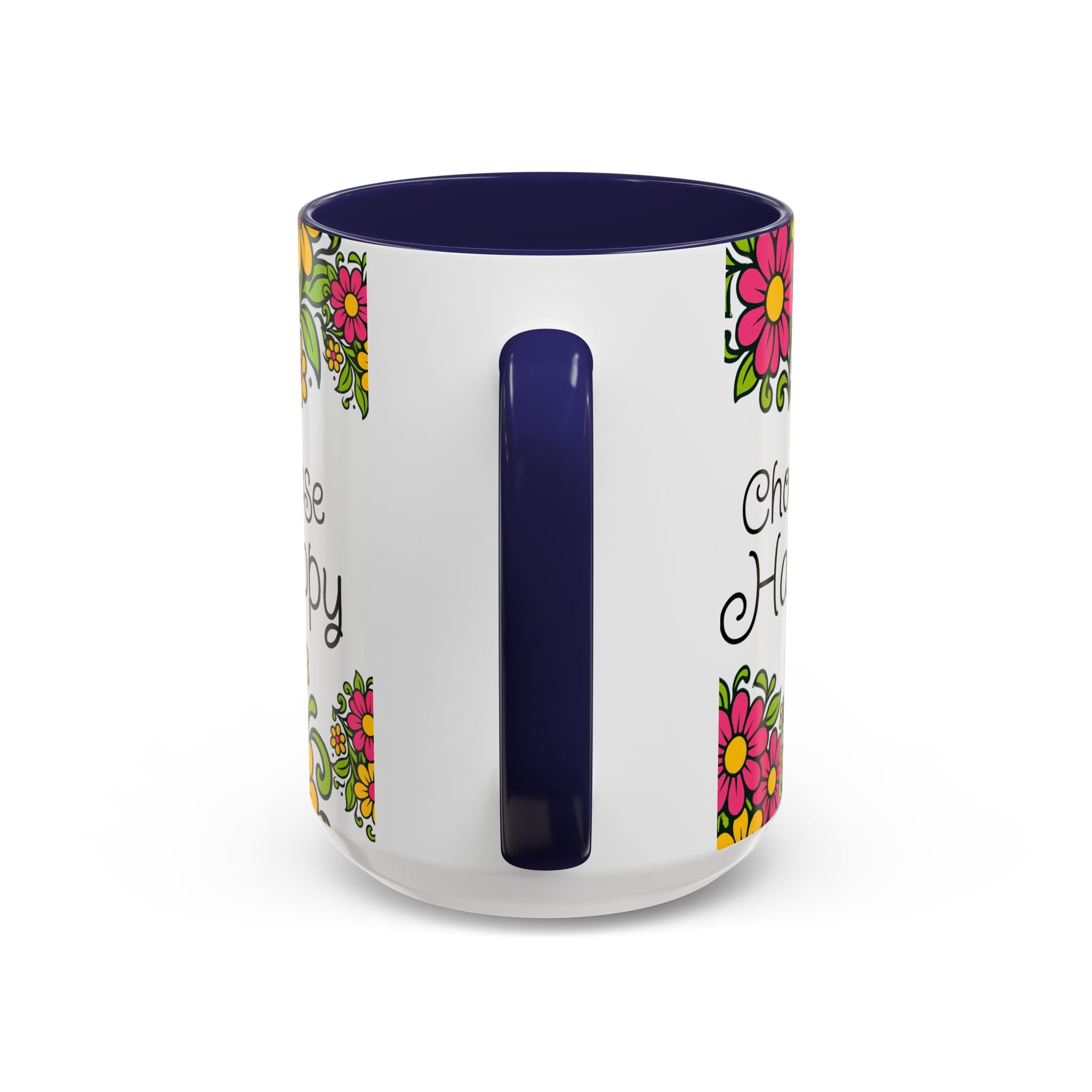 Choose Happy Floral Coffee Mug — Accent 11/15oz