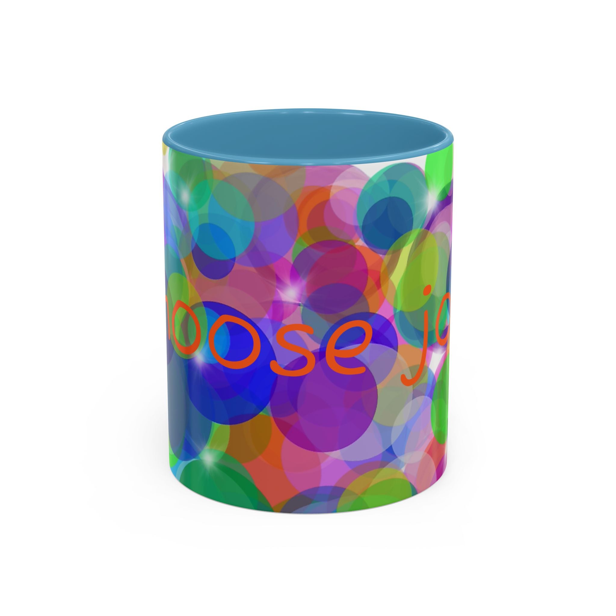 Colorful Bokeh "Choose Joy!" Accent Coffee Mug (11/15oz)