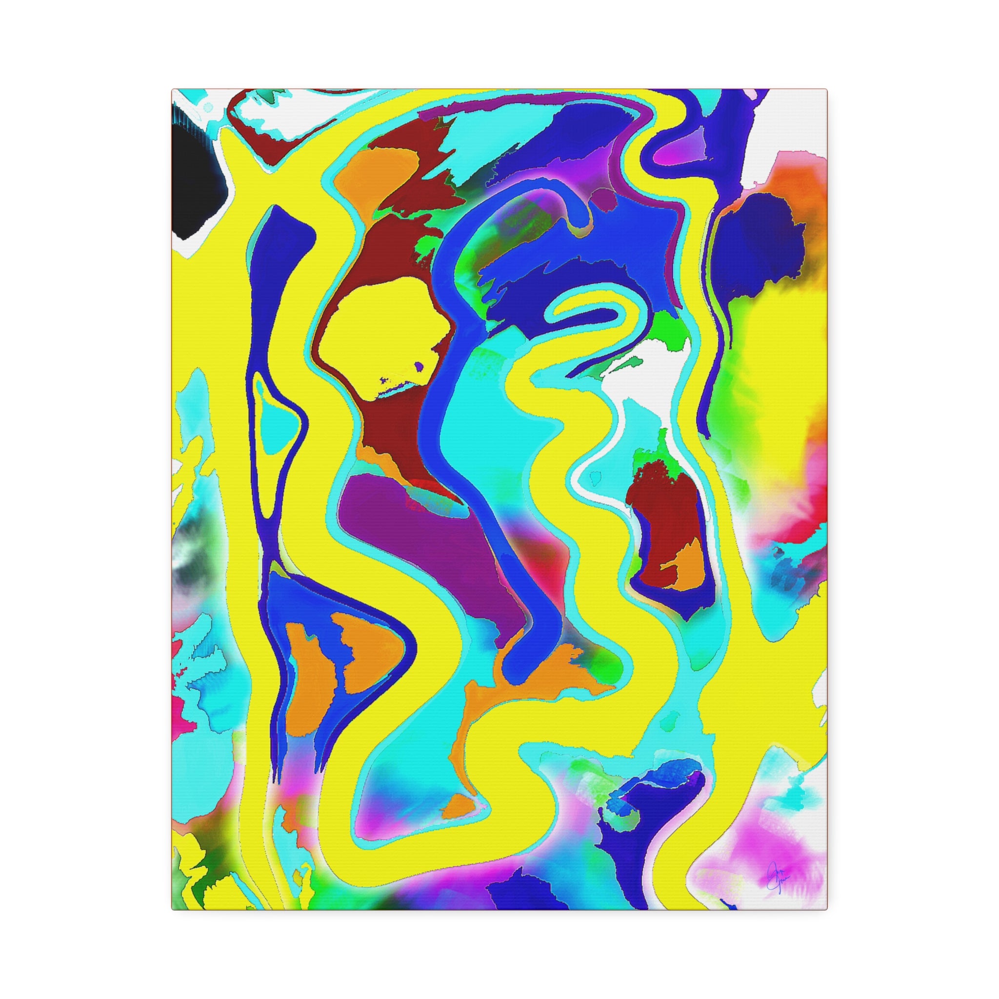 Abstract Neon Wave Canvas Art — Vibrant Stretched 1.5" Wall Decor