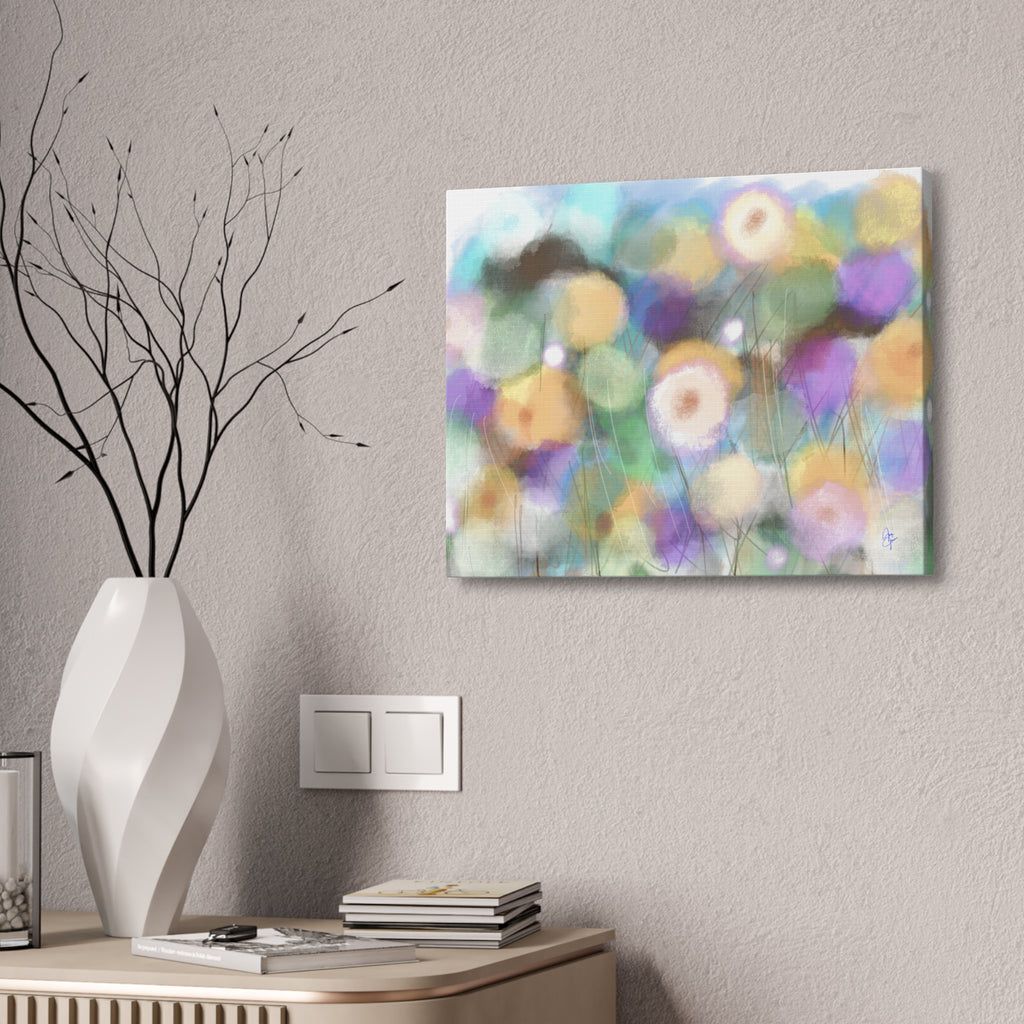 Floral Pastel Canvas Print — Dreamy Watercolor Dandelion Wall Art (1.5" Stretched)