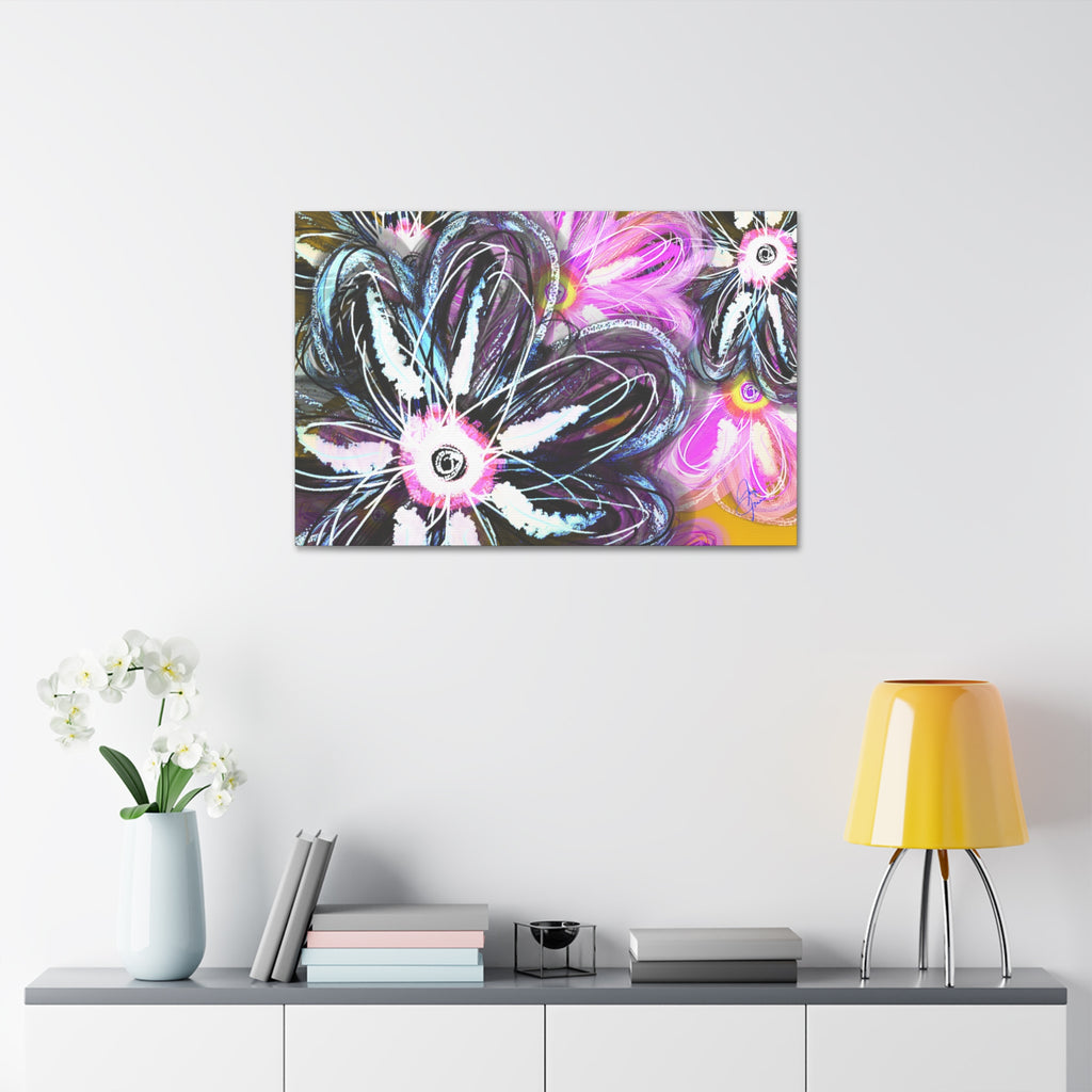 Floral Neon Abstract Canvas