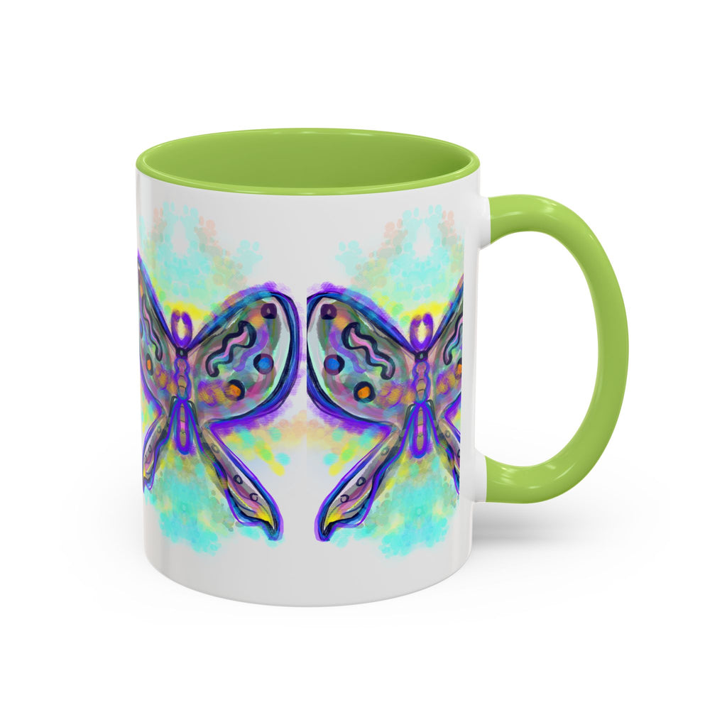 Butterfly Accent Coffee Mug — Colorful Watercolor Butterfly Design (11/15oz)