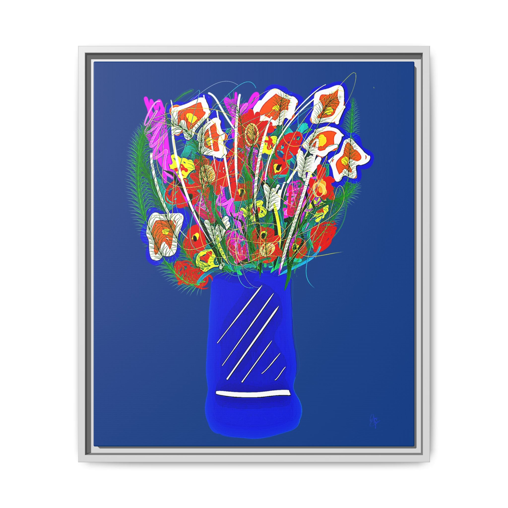 Floral Bouquet Matte Canvas Print — Framed Wall Art