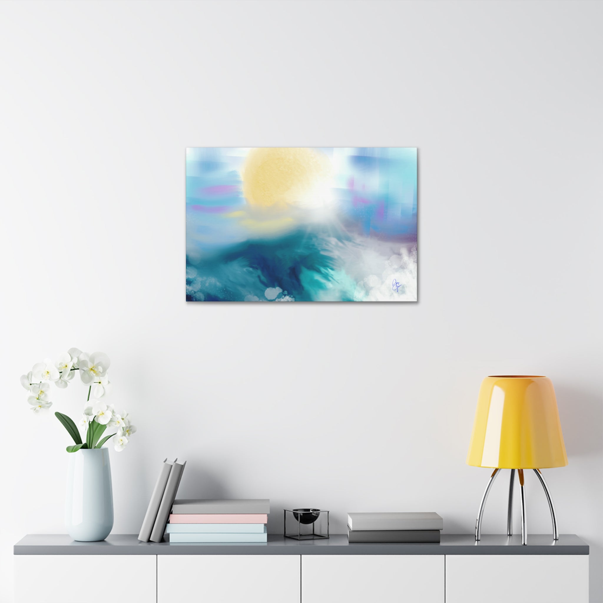 Ocean Sunrise Abstract Canvas Print — Stretched 1.5"