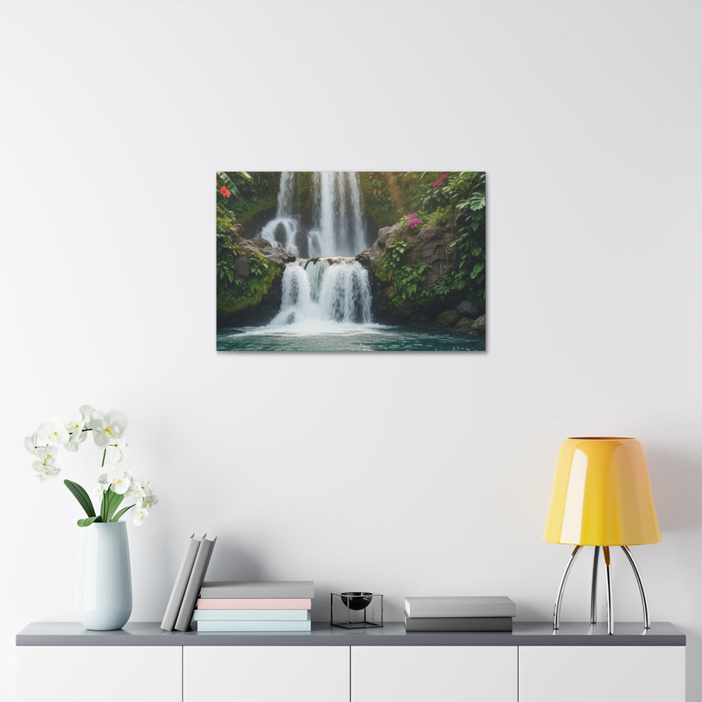Waterfall Canvas Wall Art – Stretched 1.5" Nature Print