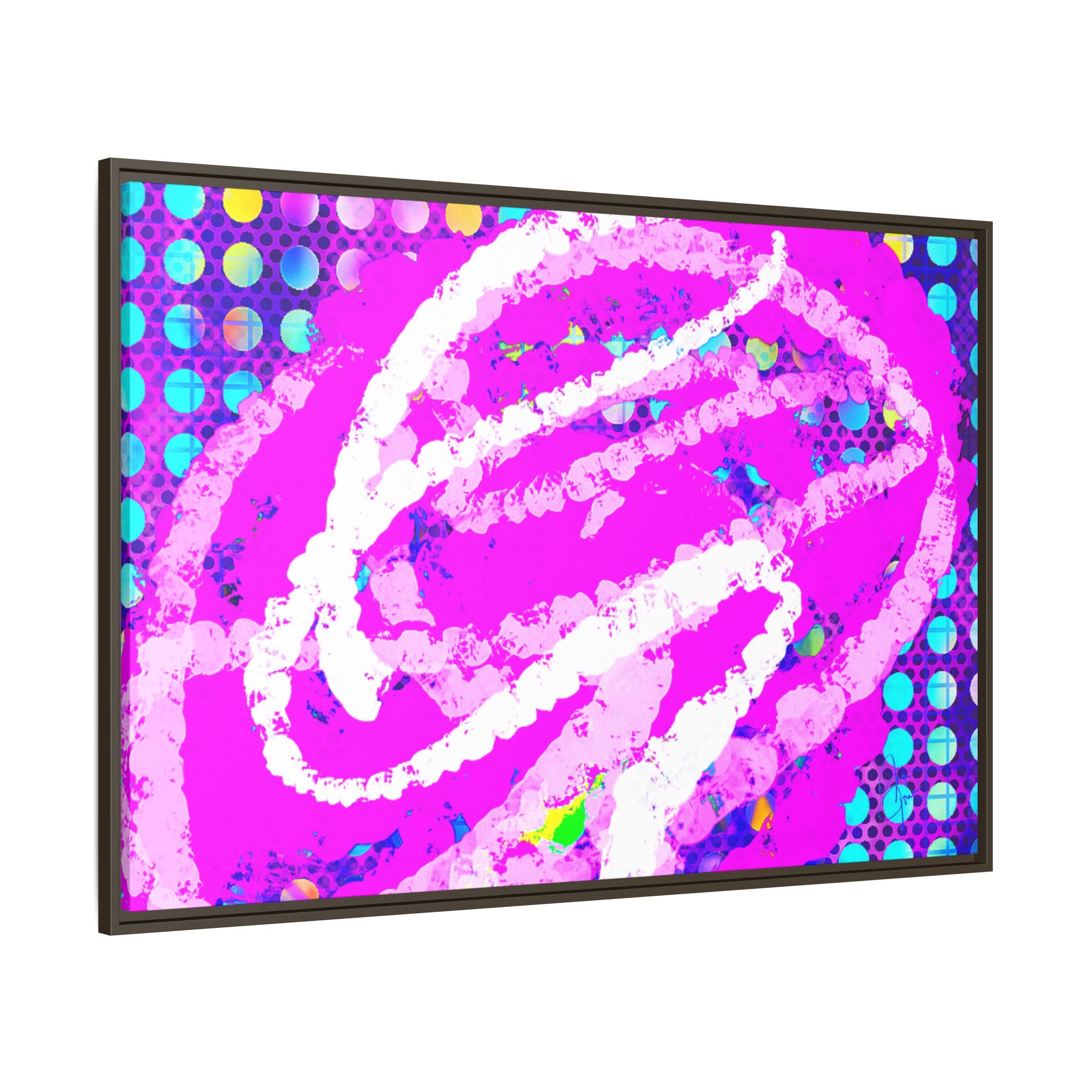 Abstract Neon Pop Art Matte Canvas — Framed Multi‑Color Wall Art