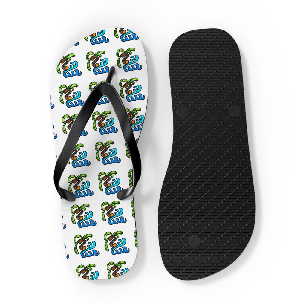 Flip Flops — Tropical Palm Tree Pattern Beach Sandals