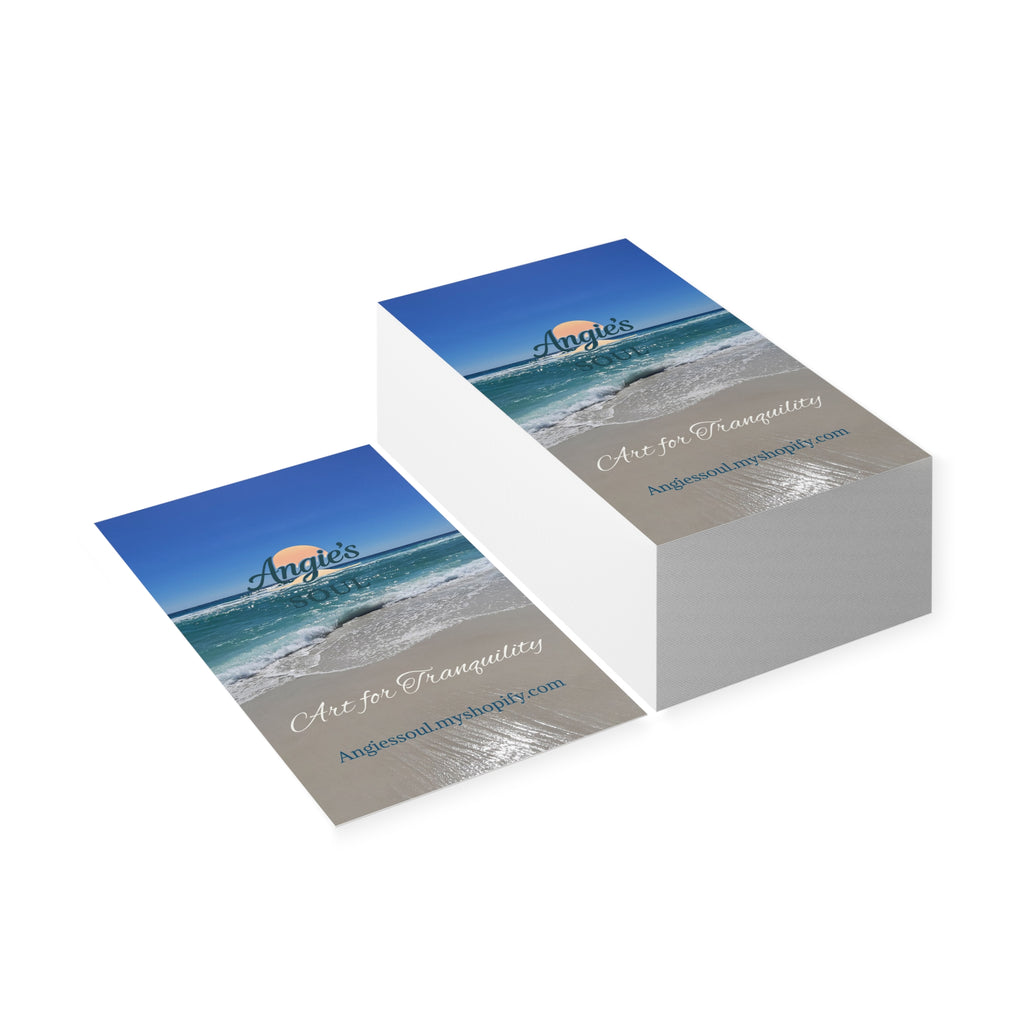 Tranquil Beach Business Cards — 'Art for Tranquility' Professional Cards