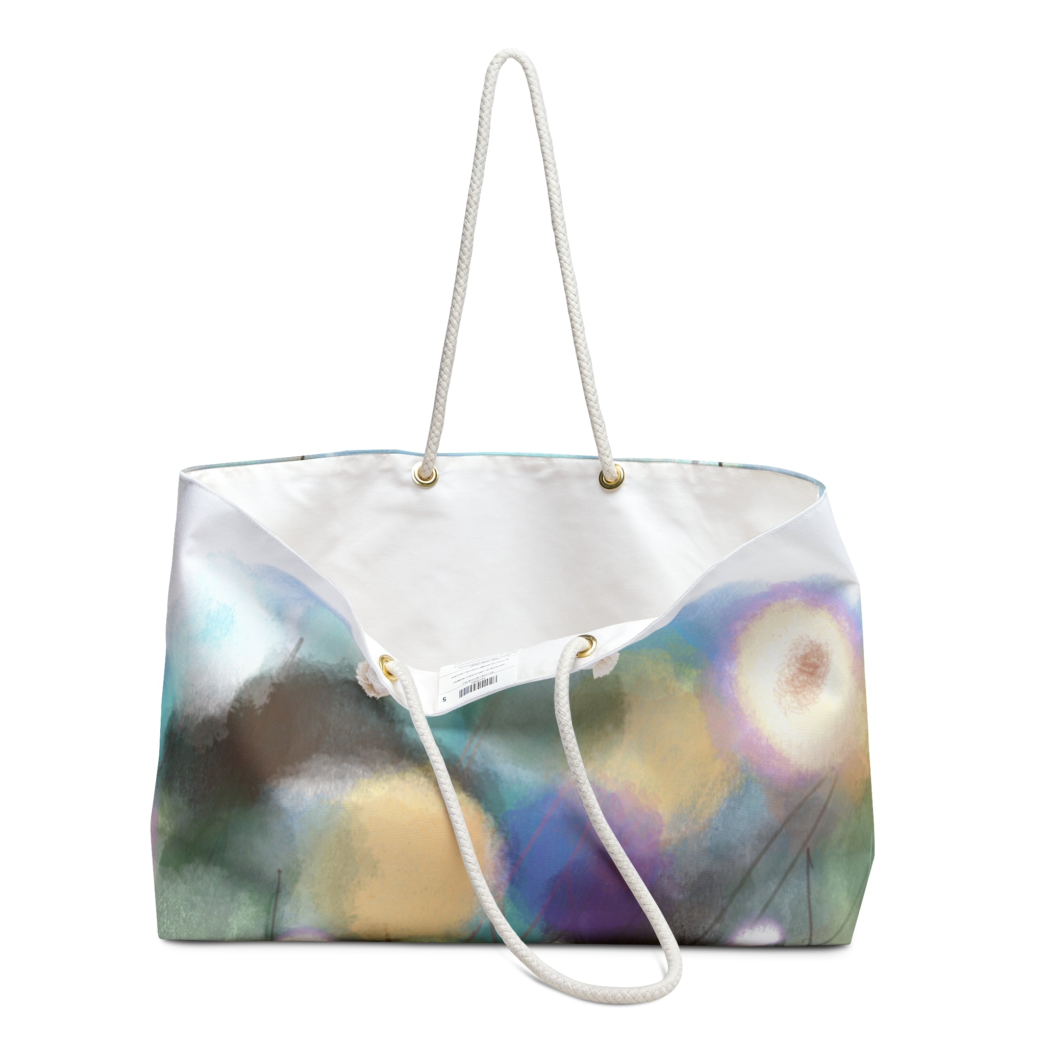 Floral Watercolor Weekender Bag — Pastel Garden Travel Tote
