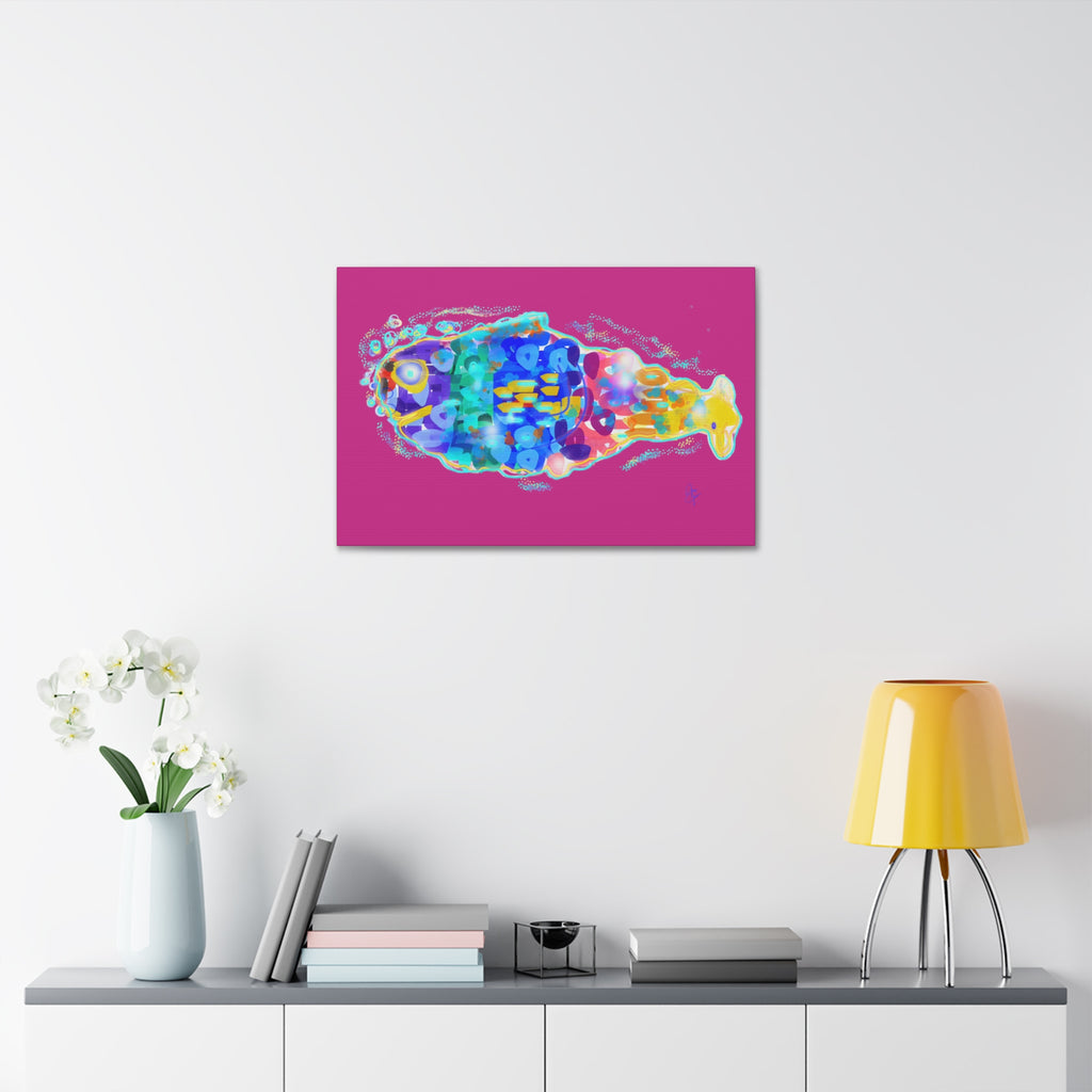 Colorful Abstract Fish Canvas Print — Vibrant Ocean Wall Art