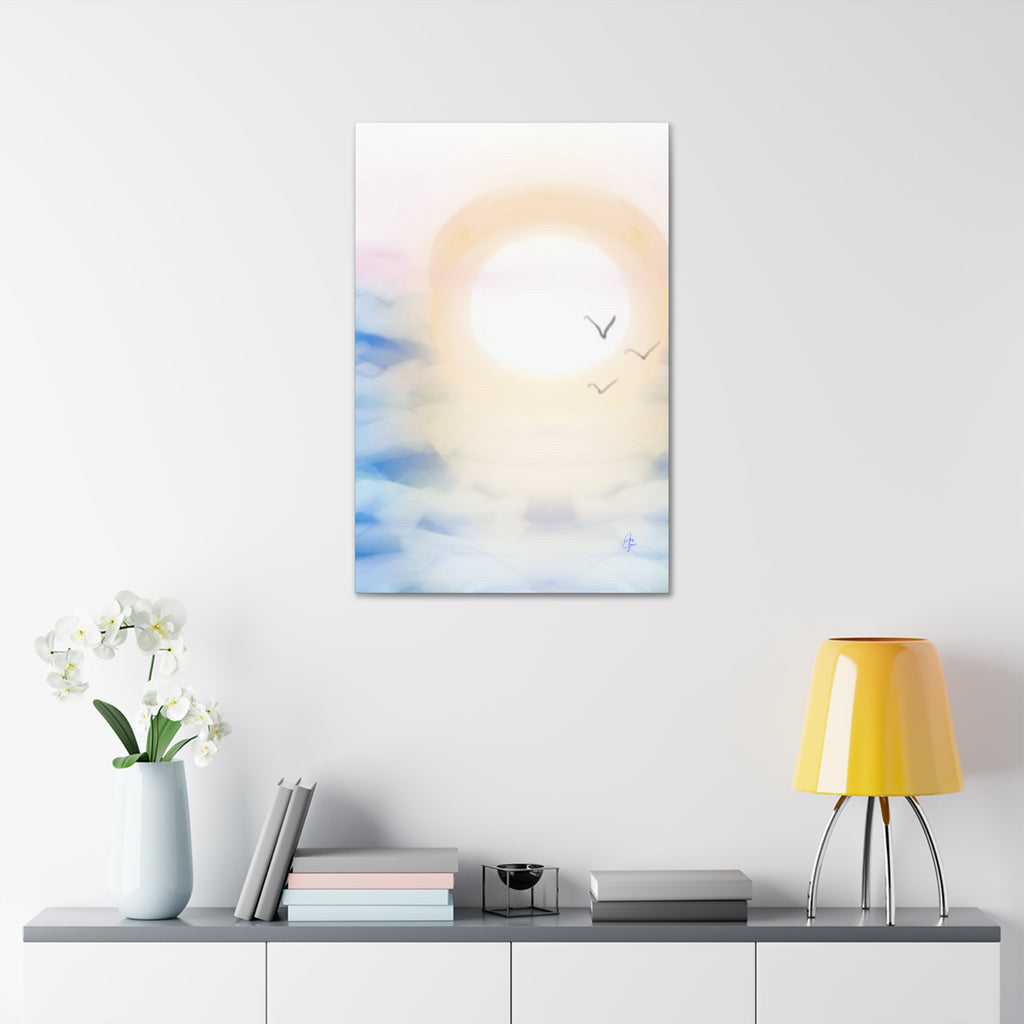 Sunrise Seascape Canvas Print — Soothing Ocean Wall Art, 1.5" Stretched