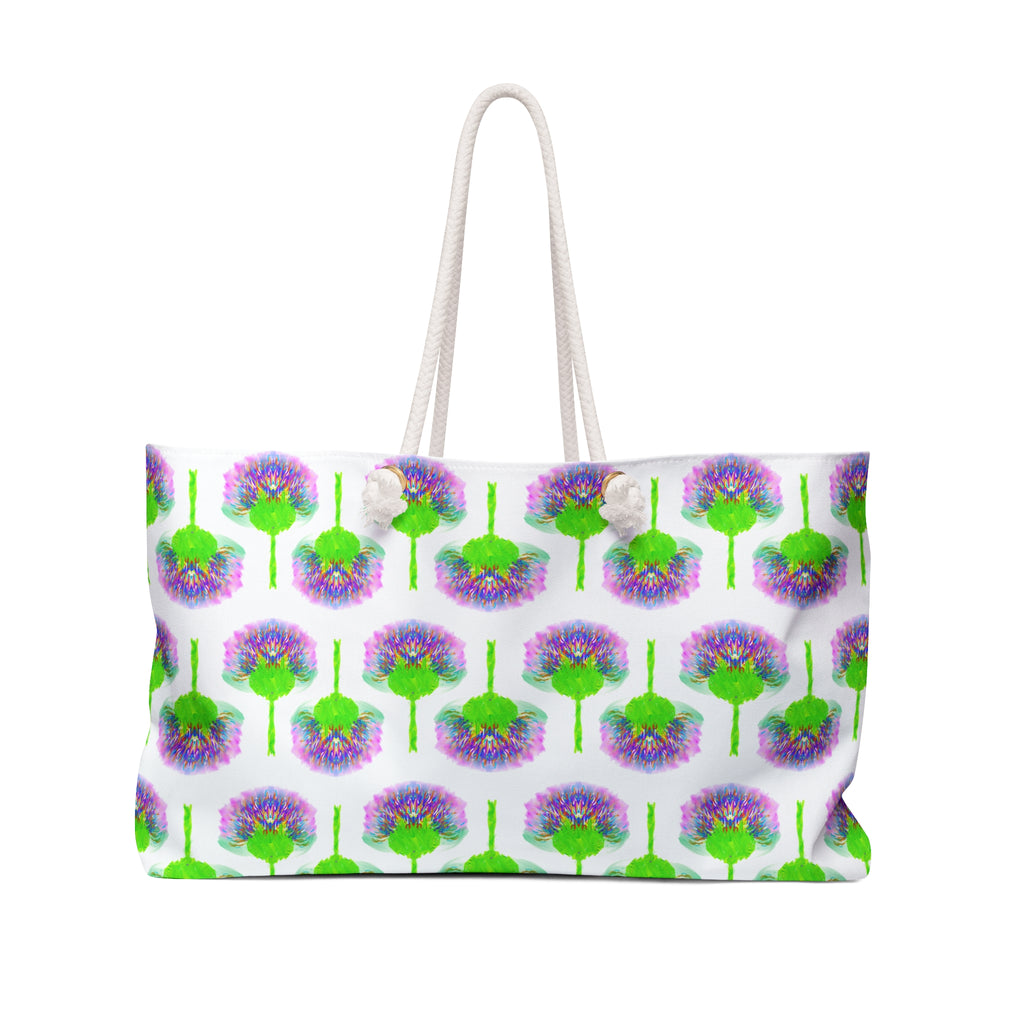 Floral Fuchsia Tree Weekender Bag — Watercolor Blossom Travel Tote