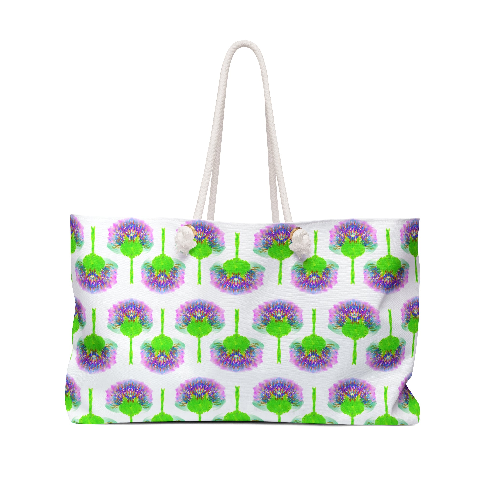 Floral Fuchsia Tree Weekender Bag — Watercolor Blossom Travel Tote