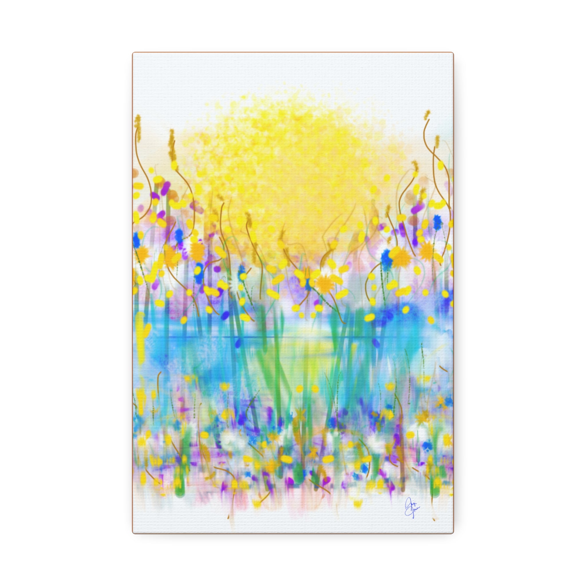 Sunburst Meadow Canvas Print — Vibrant Floral Wall Art