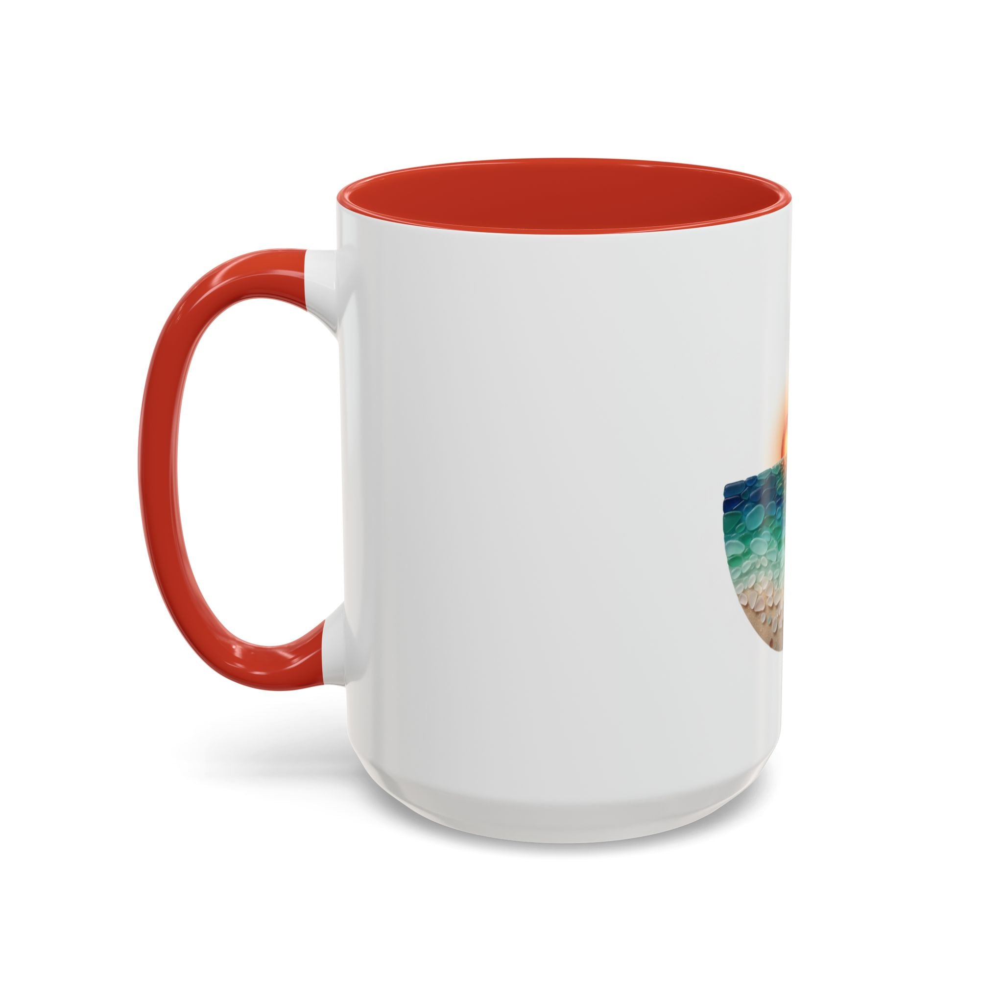 Sunset Beach Coffee Mug — Tropical Palm Ocean Sunrise Accent Mug (11/15oz)