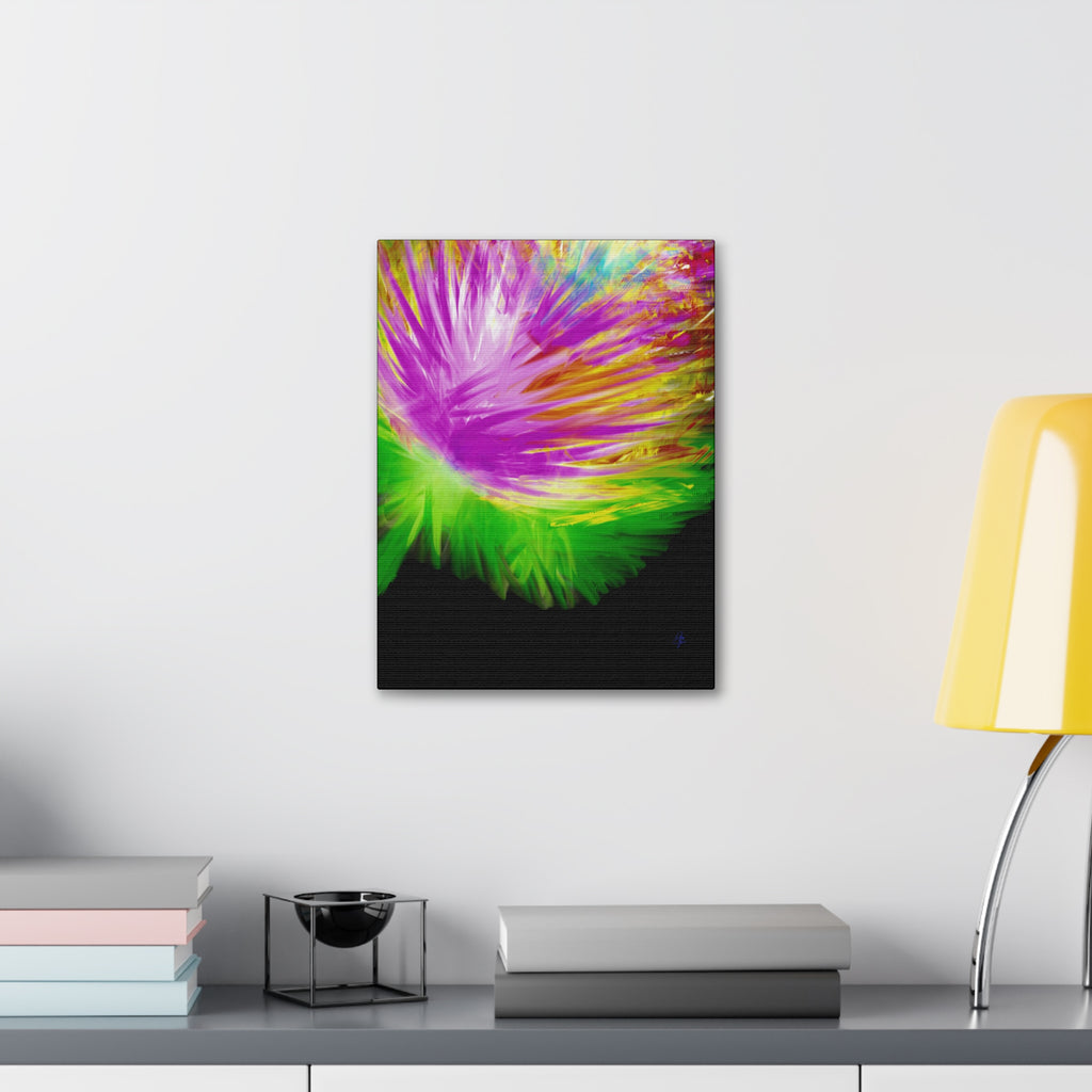 Vibrant Abstract Feather Canvas — Colorful Modern Wall Art (1.5" Stretched)