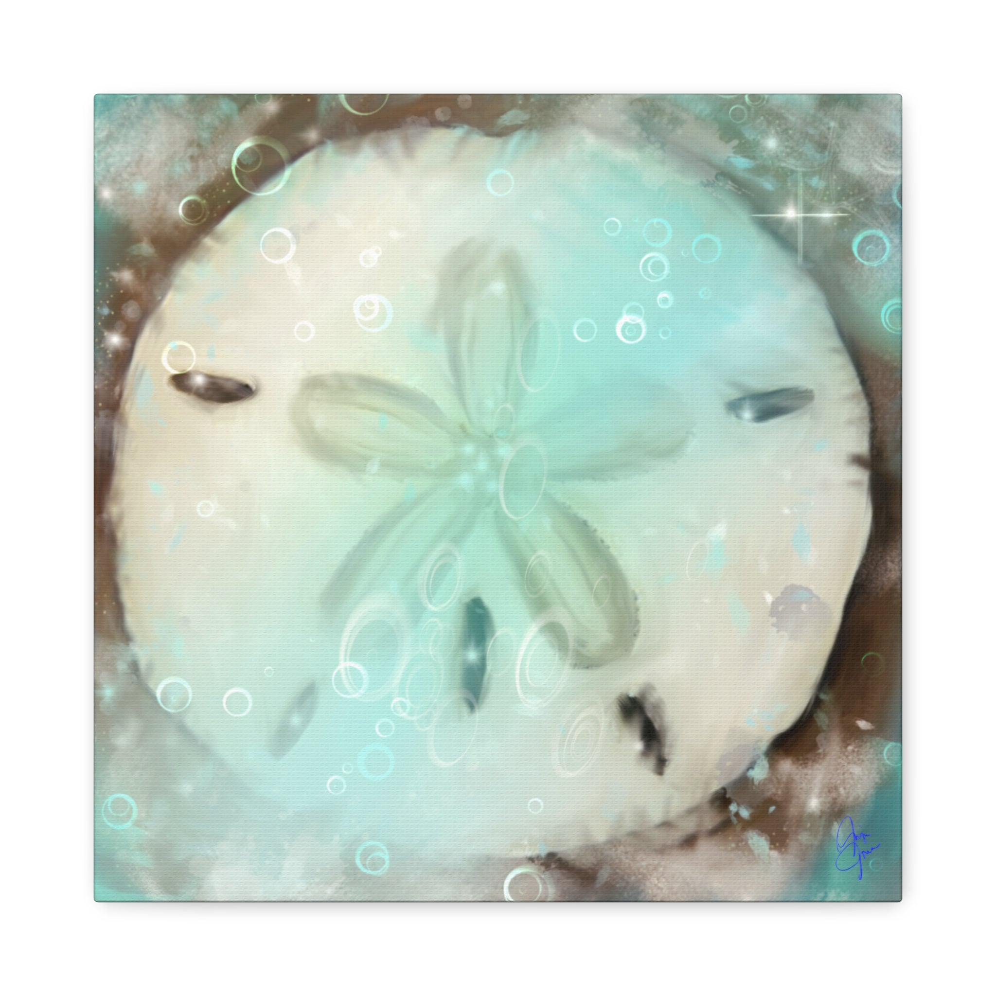 Sand Dollar Ocean Canvas Wall Art — Beach Coastal Nautical Decor