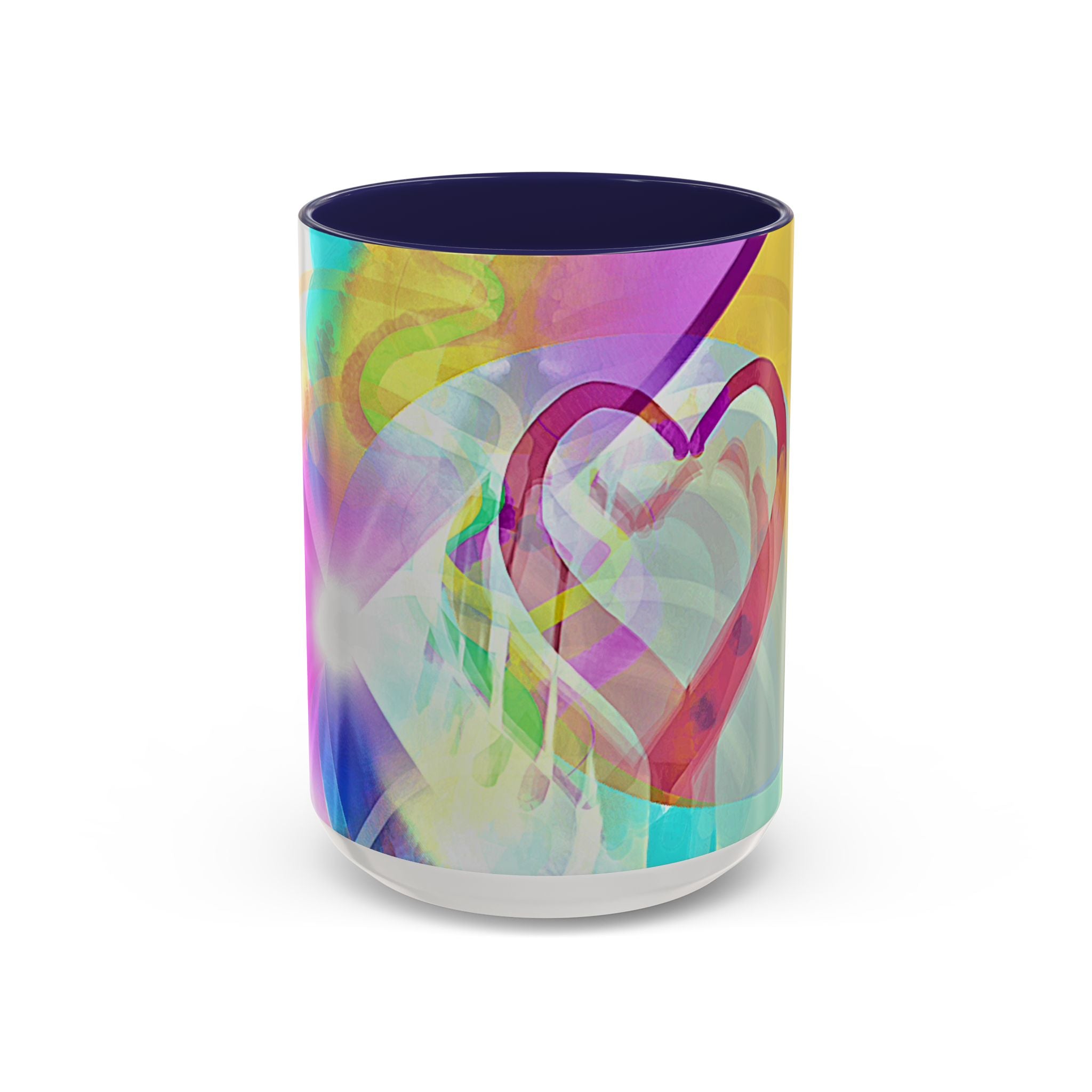 Colorful Heart Coffee Mug – Vibrant Abstract Love Accent Mug (11/15oz)