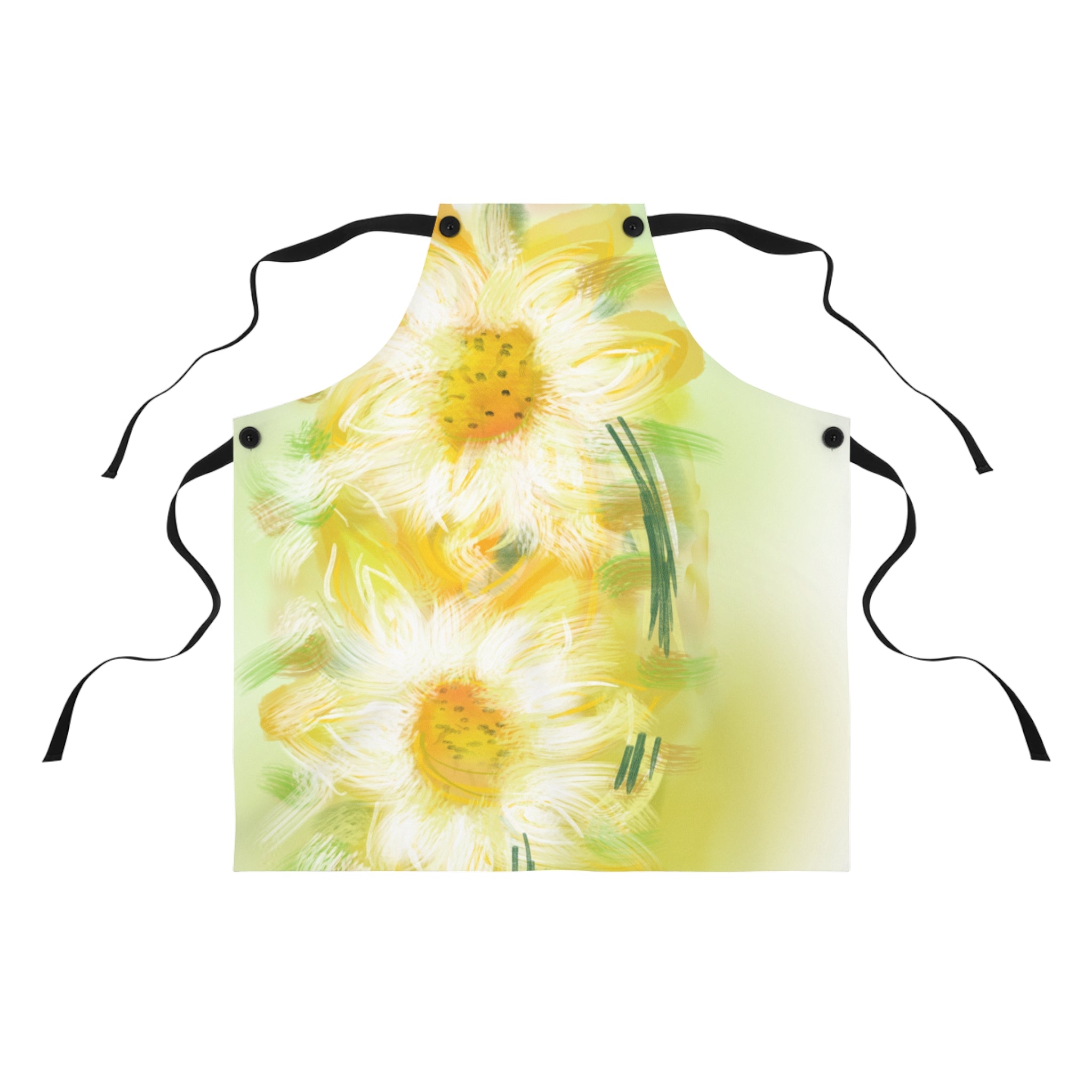 Sunflower Watercolor Apron — Bright Floral Kitchen Apron