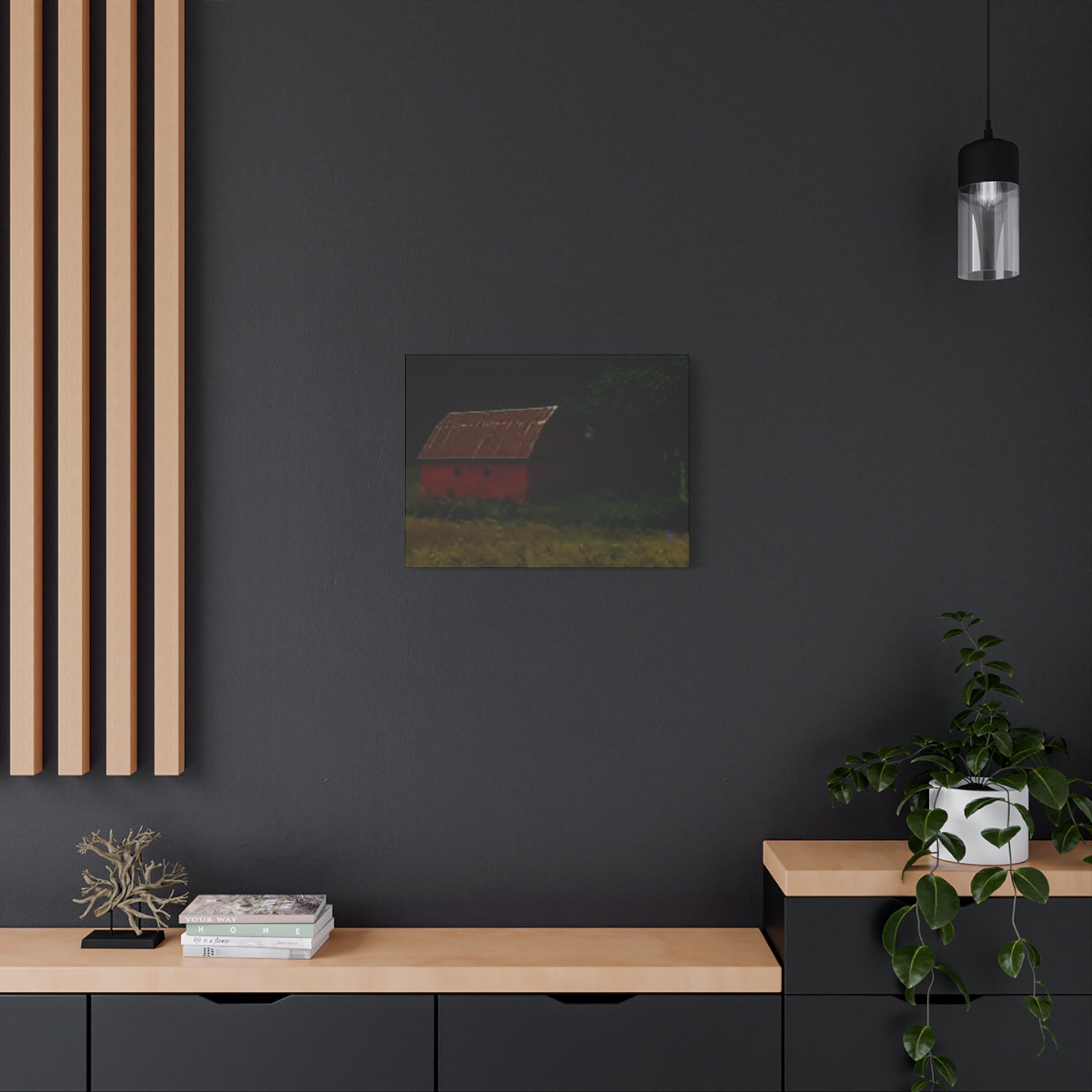 North Carolina  Rustic Red Barn Matte Canvas Wall Art (Stretched 1.25")