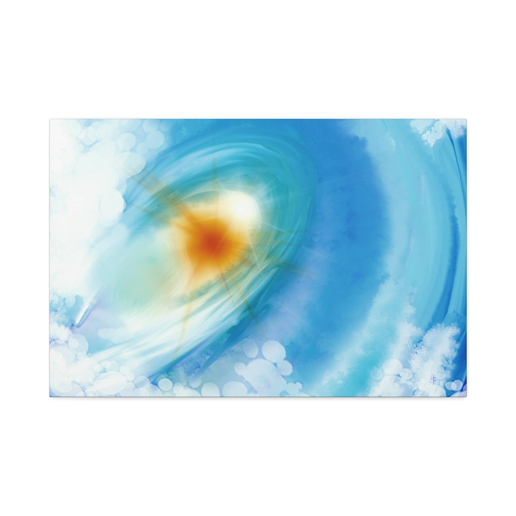 Abstract Ocean Vortex Canvas Print — Blue Swirl Wall Art
