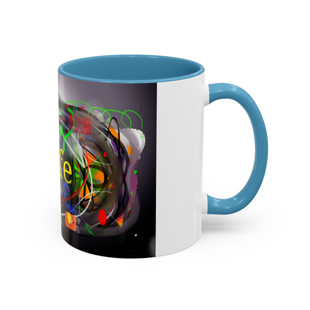 Abstract 'Live Your Life' Accent Coffee Mug — Colorful Artistic Ceramic Mug (11/15oz)