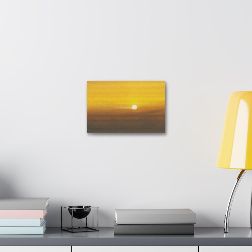 Golden Sunrise Canvas Wall Art — Tranquil Sunrise Stretched Canvas