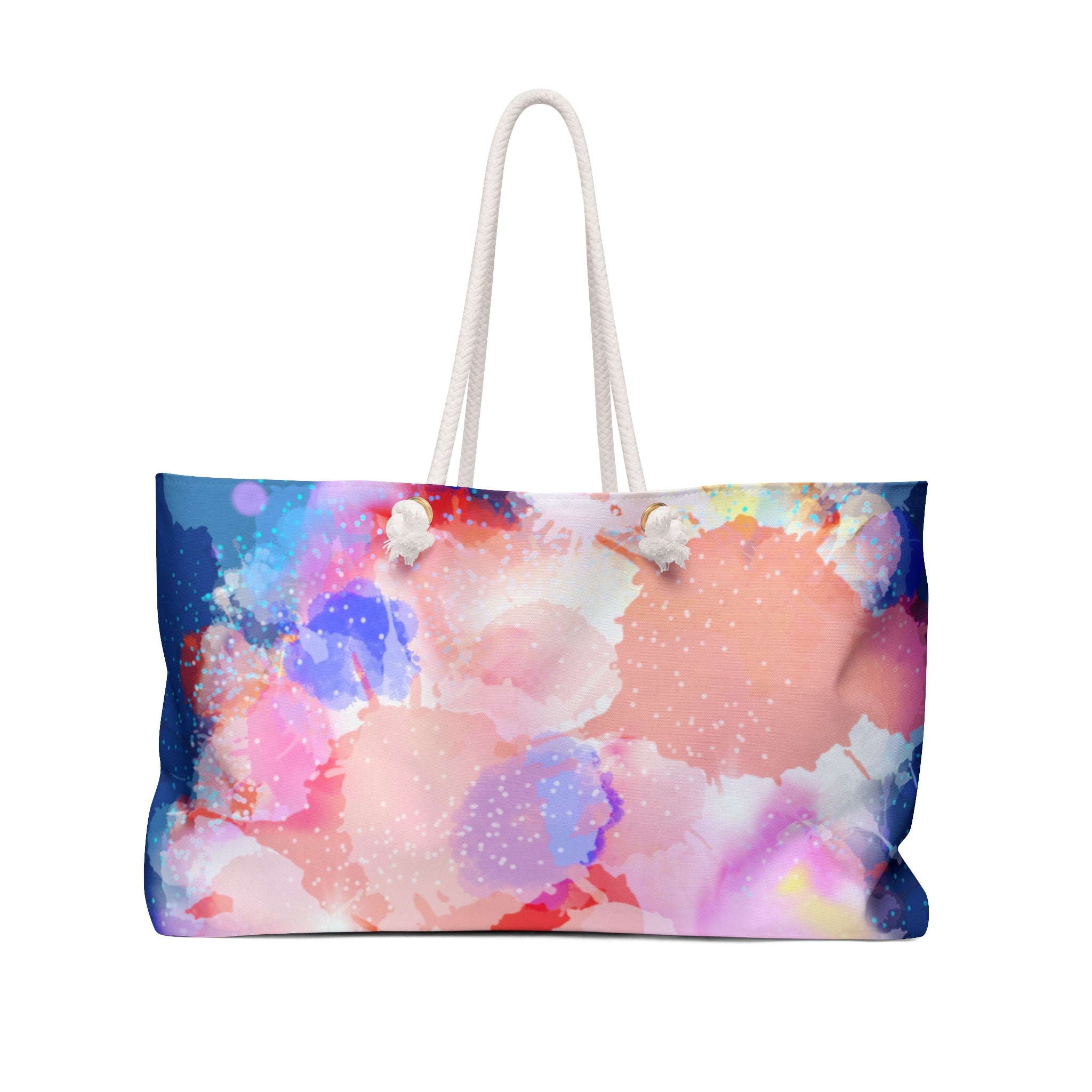 Floral Watercolor Weekender Bag — Colorful Abstract Travel Tote