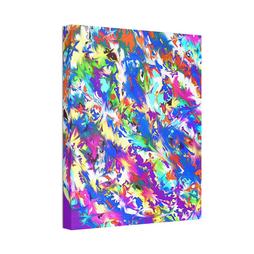 Abstract Rainbow Splash Canvas Print — Colorful Stretched Wall Art (1.5" Edge)