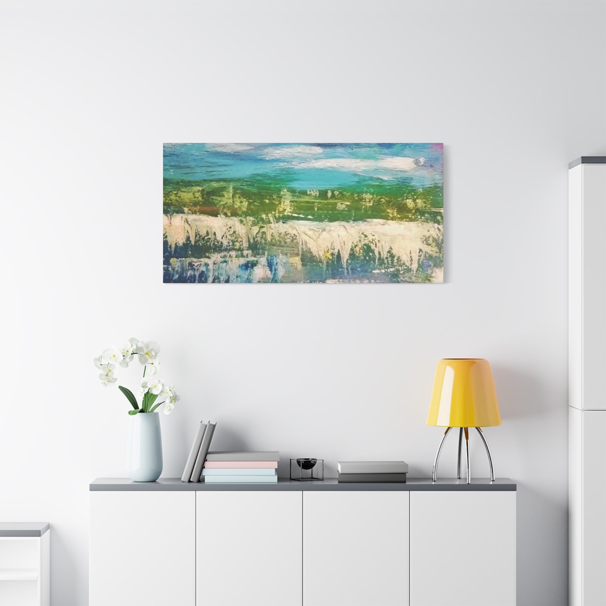 Coastal Abstract Landscape Matte Canvas Print — Stretched 1.25"