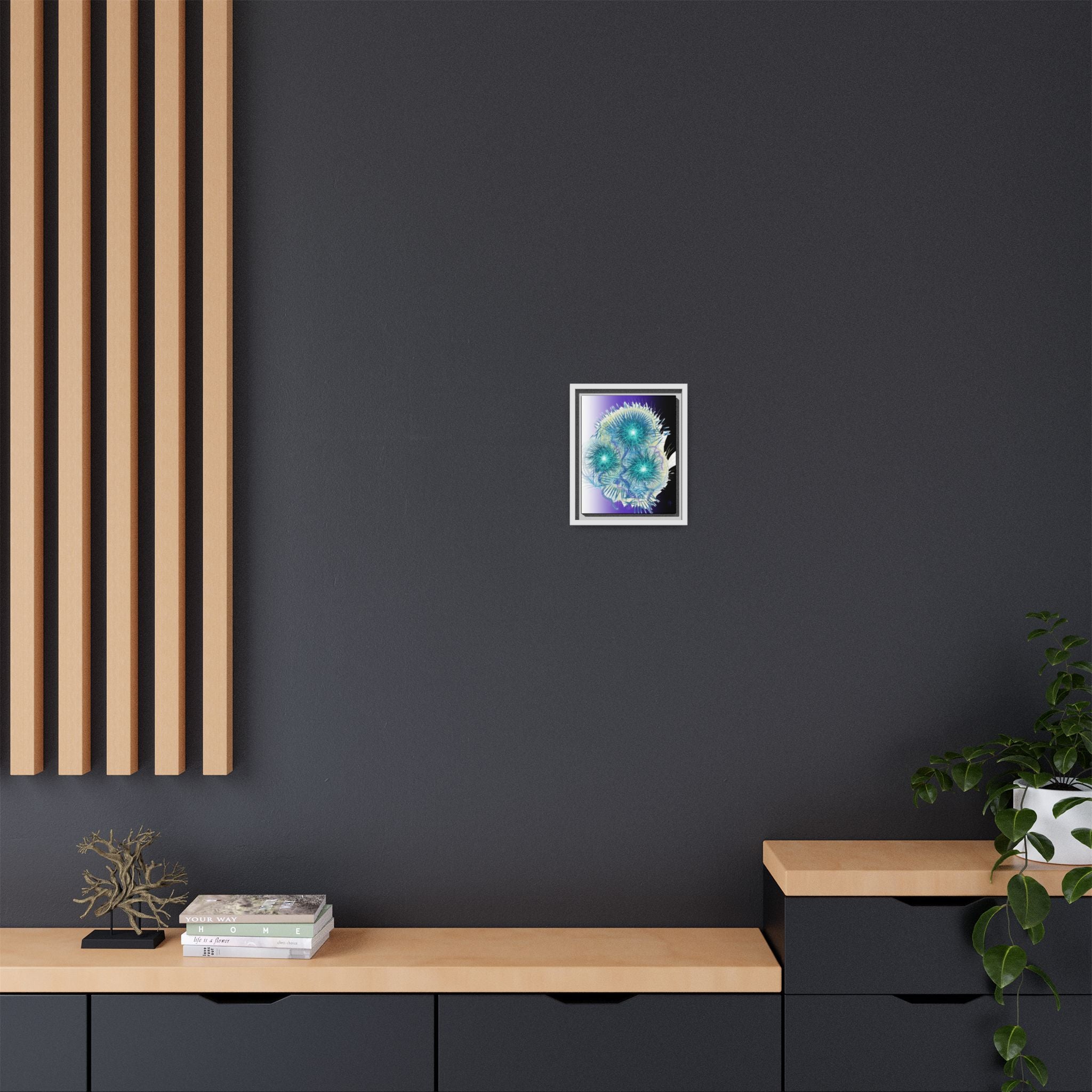 Dandelion Abstract Print Matte Canvas Framed Wall Art