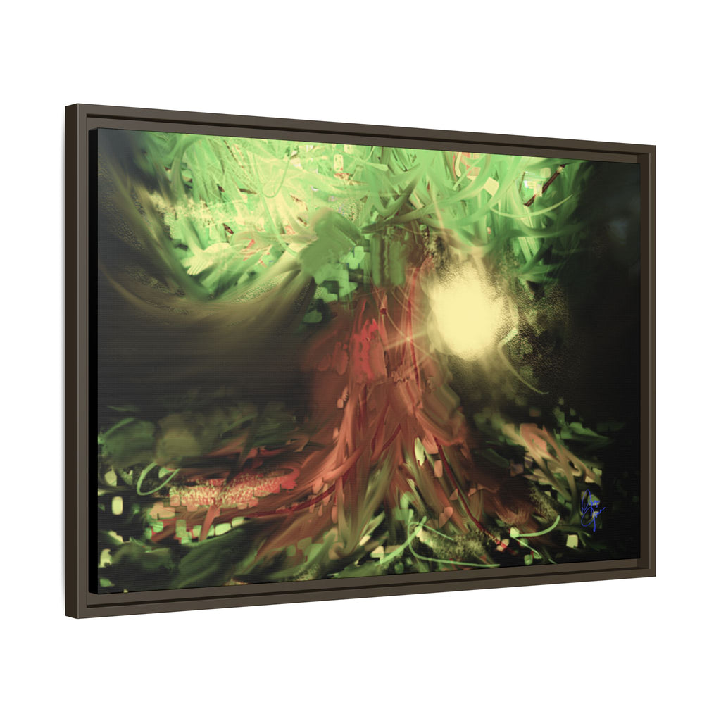 Sunset Tree Matte Canvas Framed Wall Art