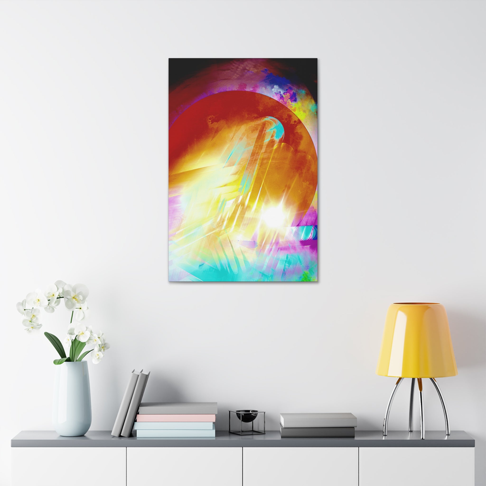 Abstract Solar Burst Canvas Print — Vibrant Colorful Wall Art