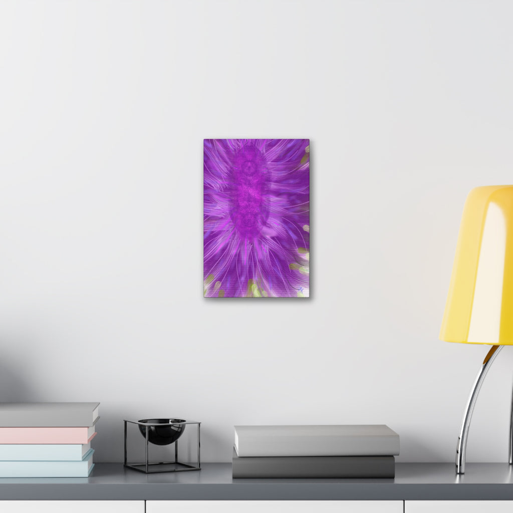 Purple Floral Burst Canvas Print – Abstract Flower Wall Art (Stretched 1.5")