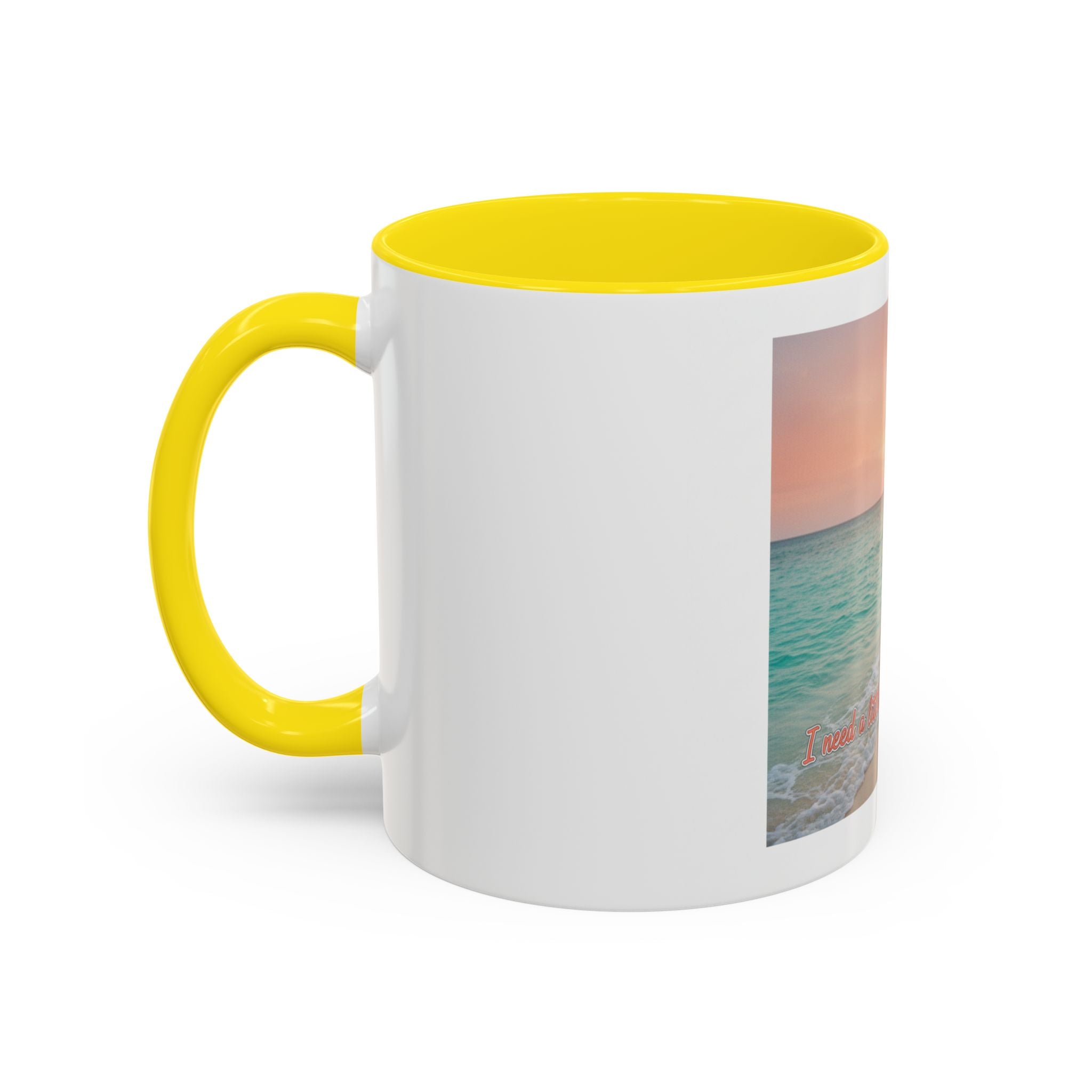 Tropical Beach Coffee Mug — Sunset Palm Ocean Accent Mug (11/15 oz)