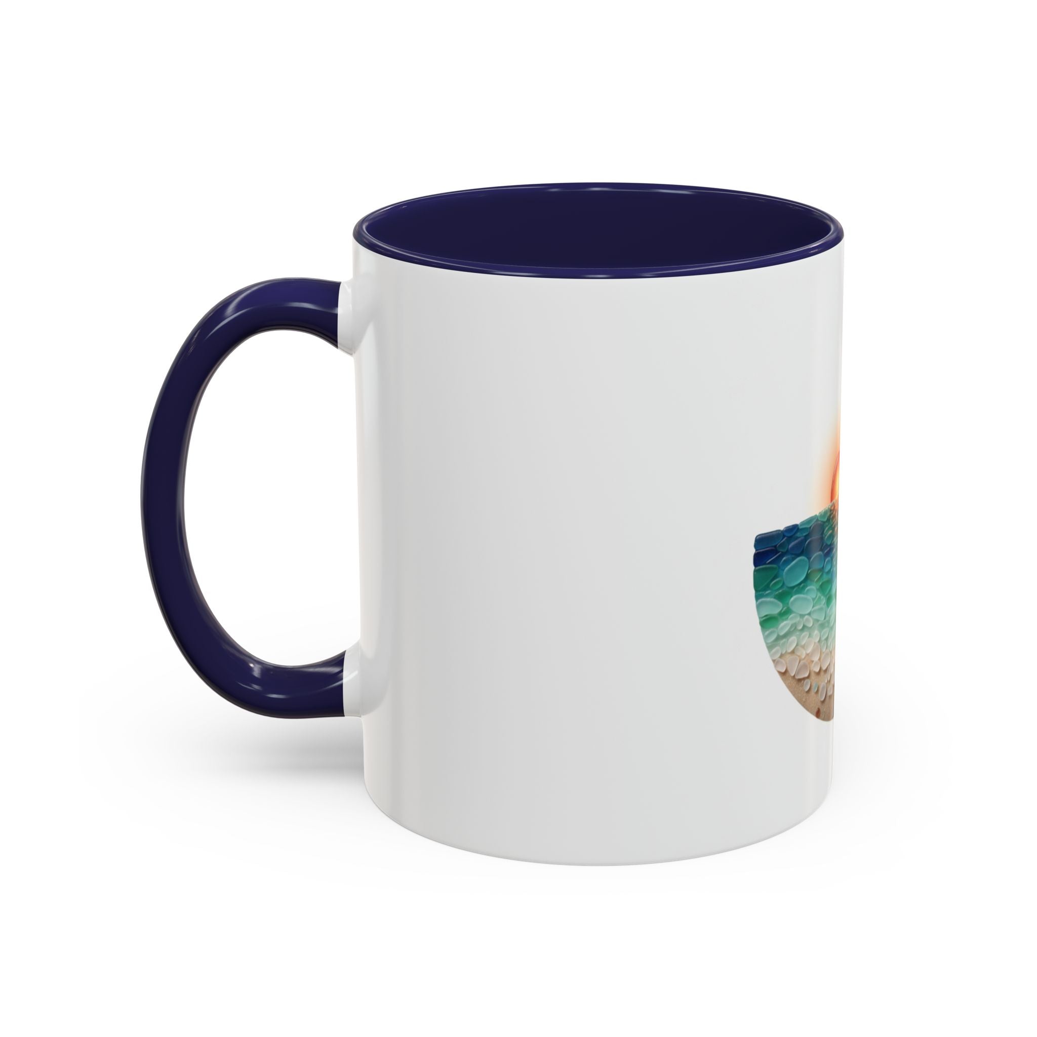 Sunset Beach Coffee Mug — Tropical Palm Ocean Sunrise Accent Mug (11/15oz)