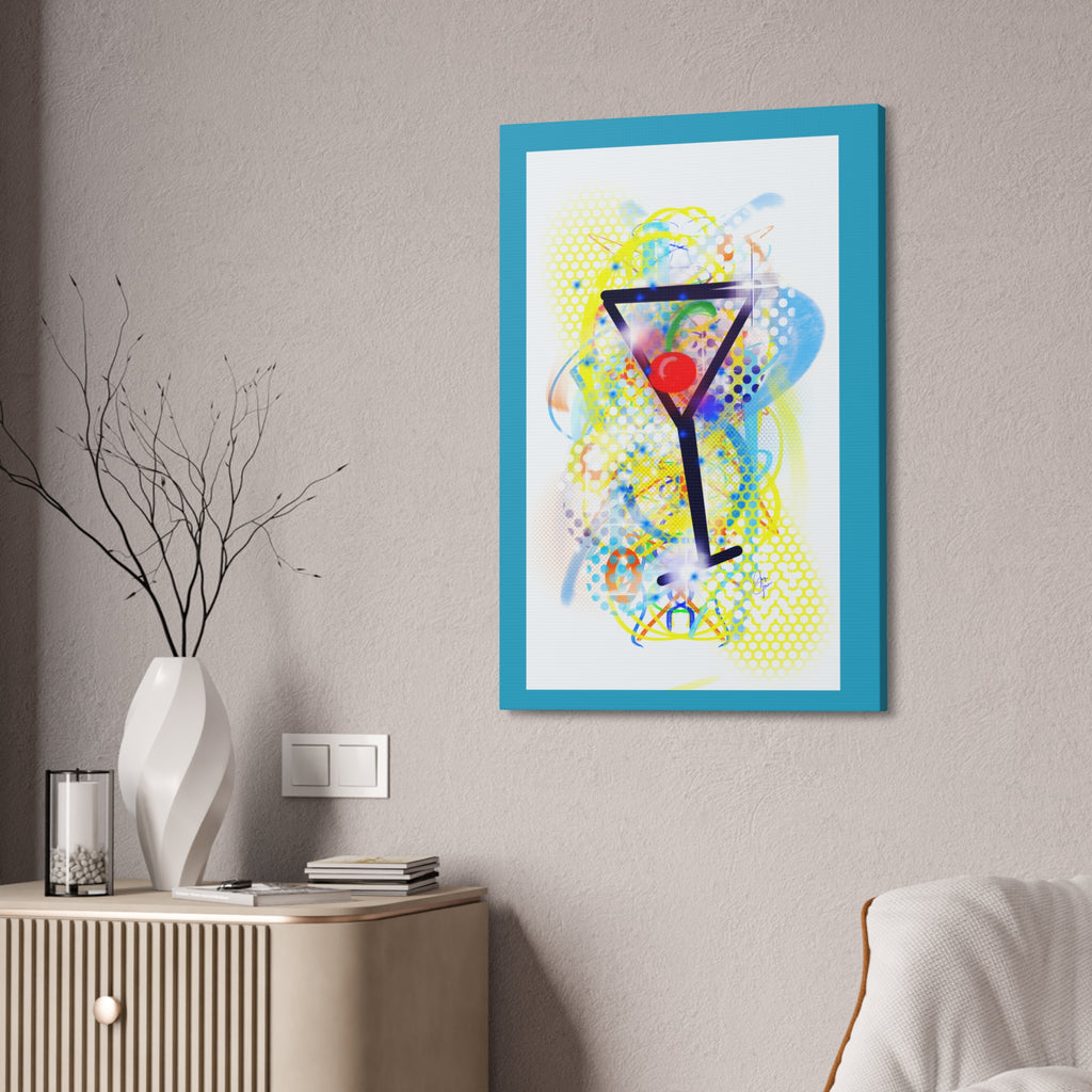 Martini Pop Art Canvas Print — Colorful Cocktail Wall Art (Stretched Canvas 1.5")