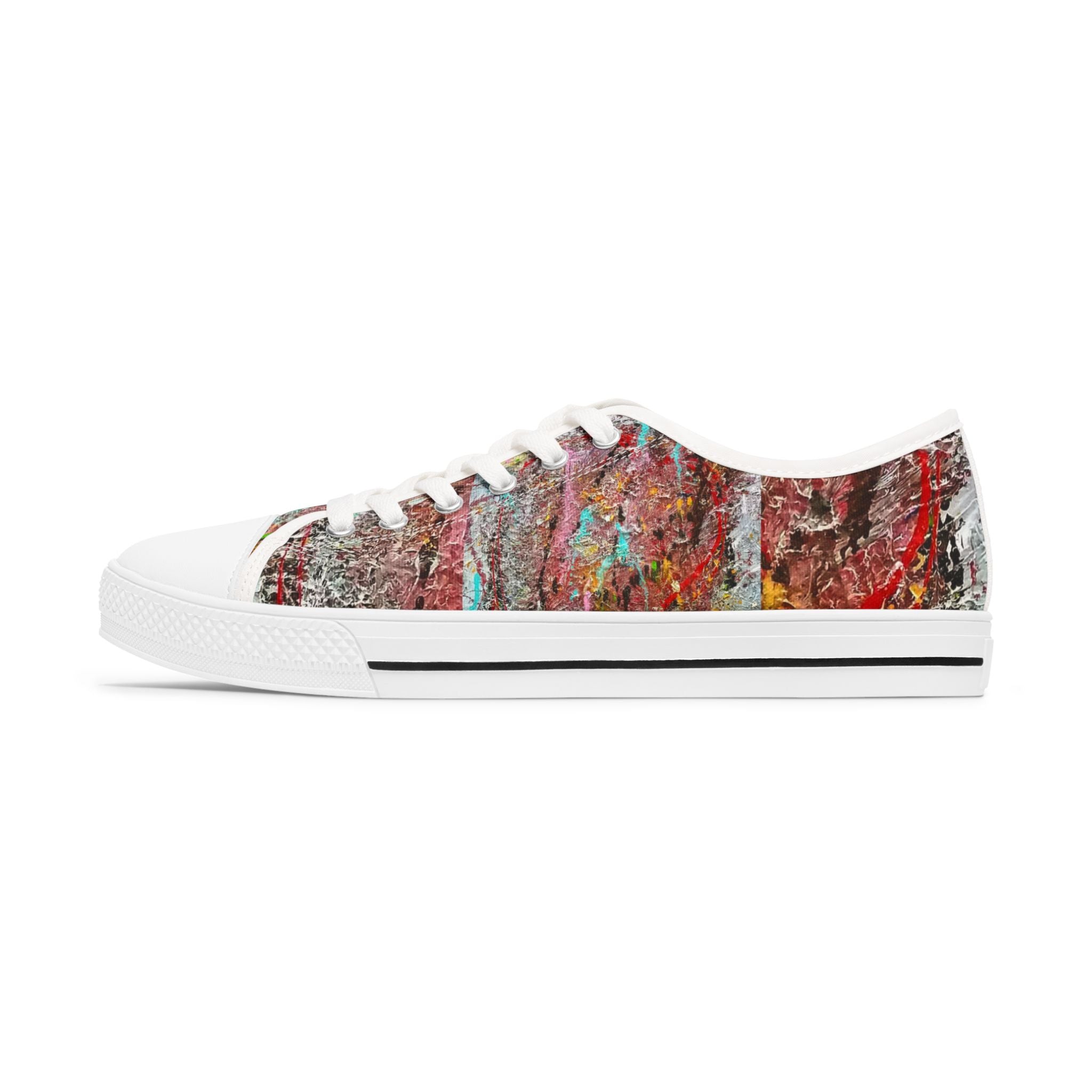 Women's Low Top Sneakers — Colorful Abstract Graffiti Print Casual Shoes