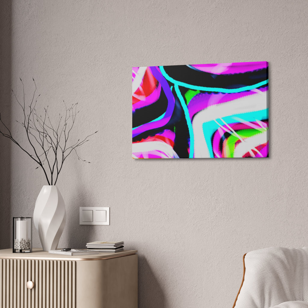 Abstract Neon Wave Canvas