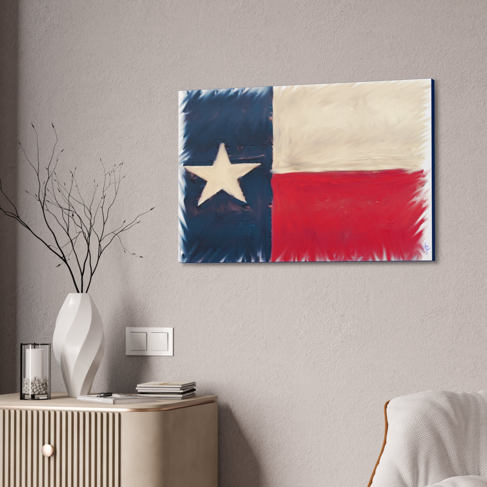 Texas Pride Canvas Stretched 1.5" - Patriotic Home Wall Art