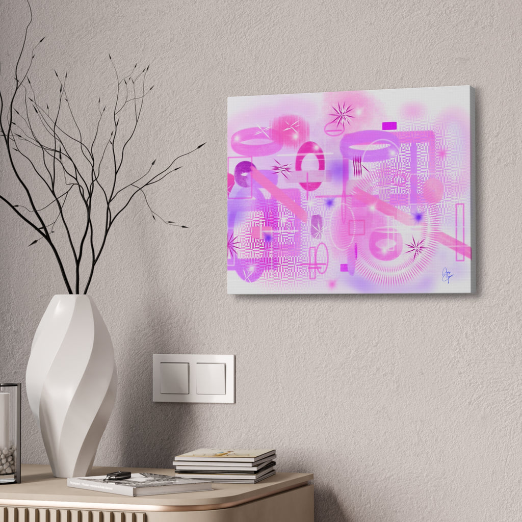 Abstract Pink Dream Canvas Wall Art — Modern Pastel Geometric Print