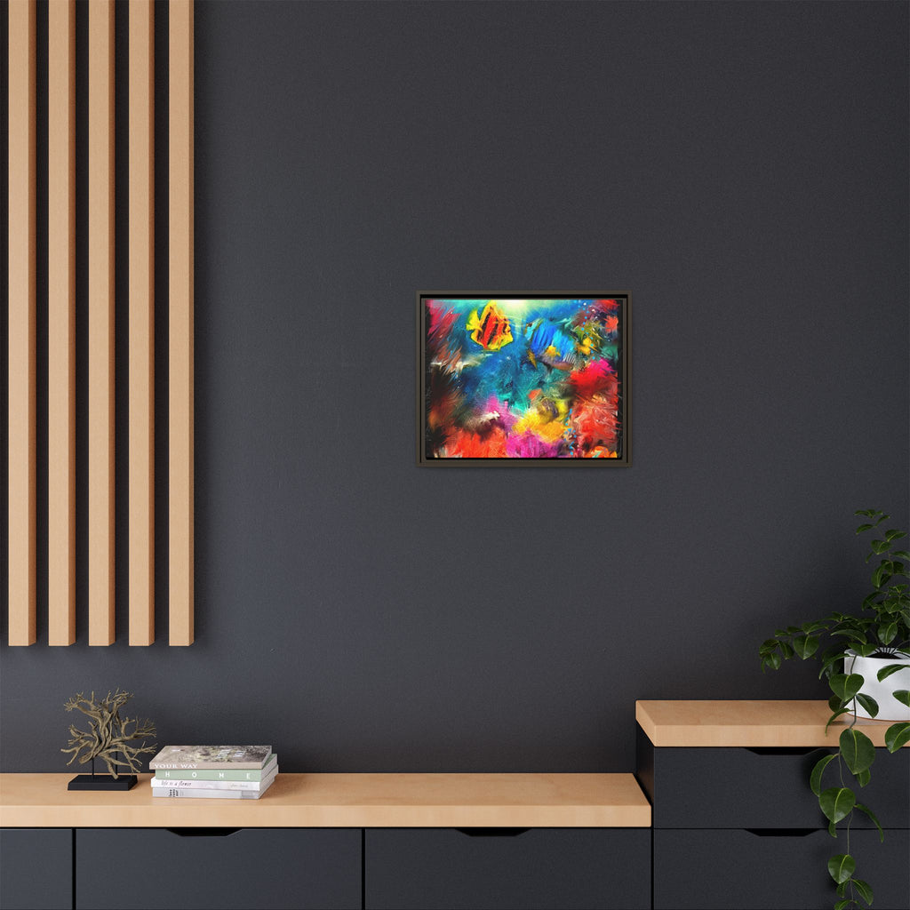 Framed Abstract Color Explosion Canvas — Vibrant Multi‑Color Wall Art